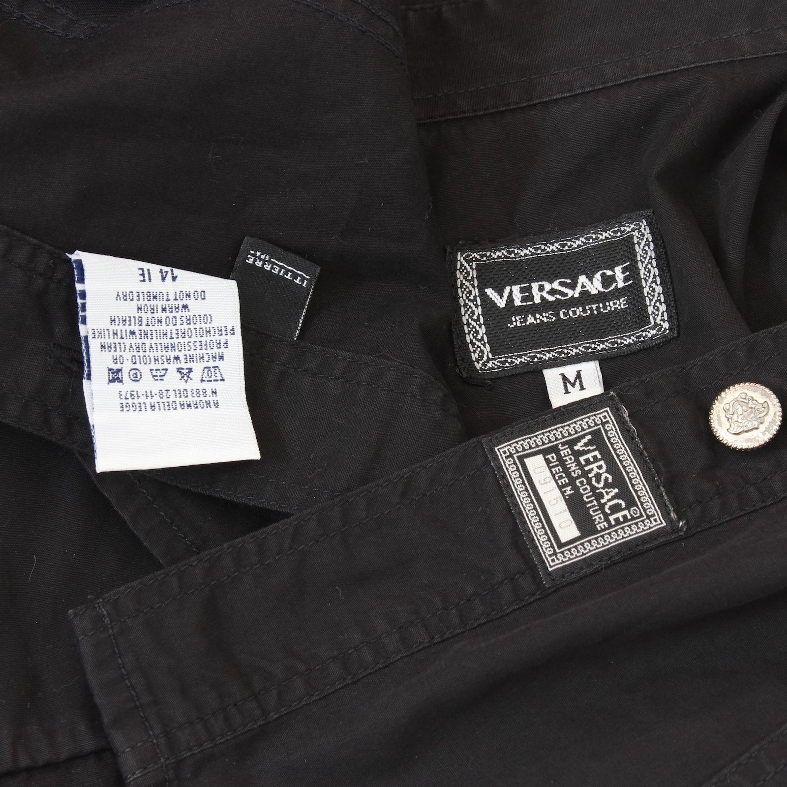 Versace Jeans Couture Chemise Medusa en coton noir 1990 en vente 3
