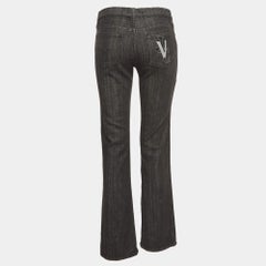 Versace Jeans Couture Black Embroidered Denim Jeans M Waist 30"