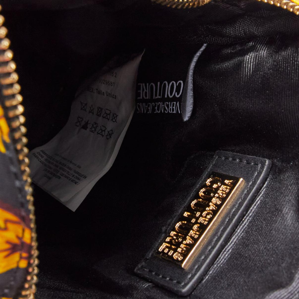 VERSACE JEANS COUTURE black gold Barocco print crossbody camera bag 7