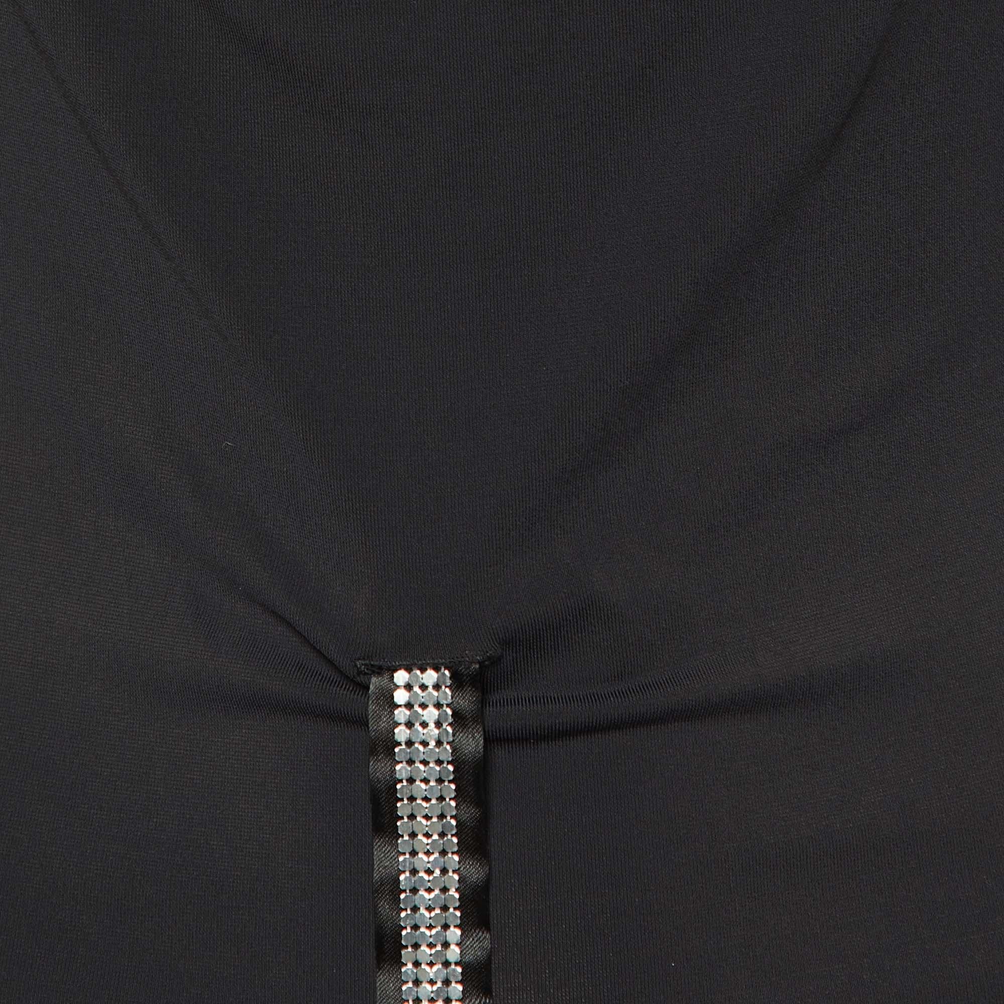 Versace Jeans Couture Black Jersey Trim Detail T-Shirt L In Excellent Condition In Dubai, Al Qouz 2