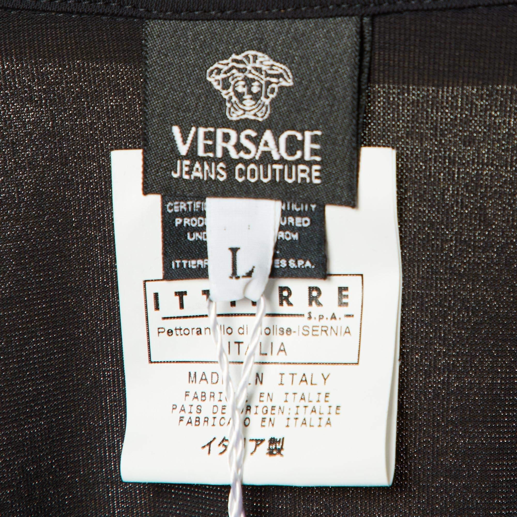 Versace Jeans Couture Black Jersey Trim Detail T-Shirt L 1