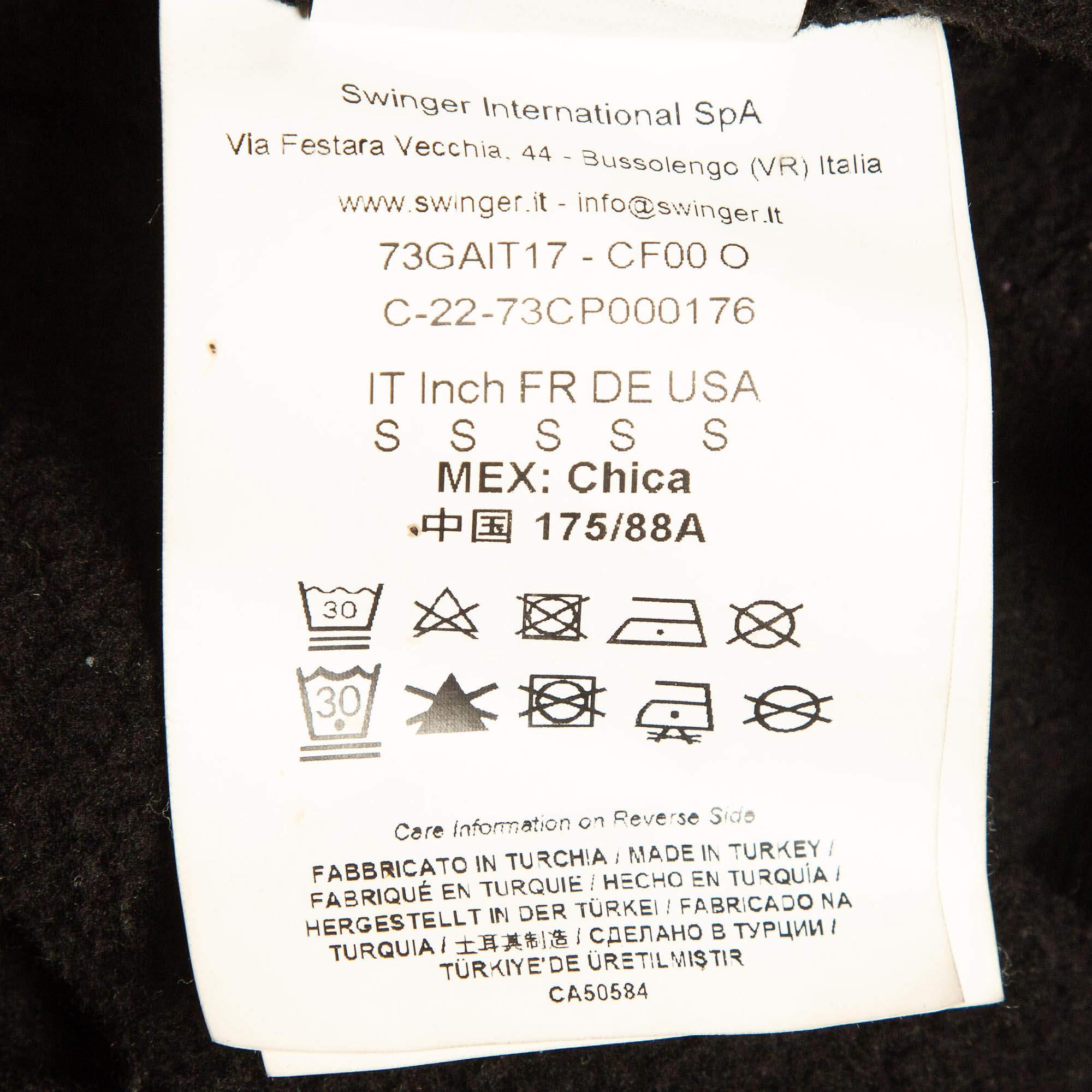Versace Jeans Couture Black Logo Print Cotton Knit Zip-Up Hoodie S 2