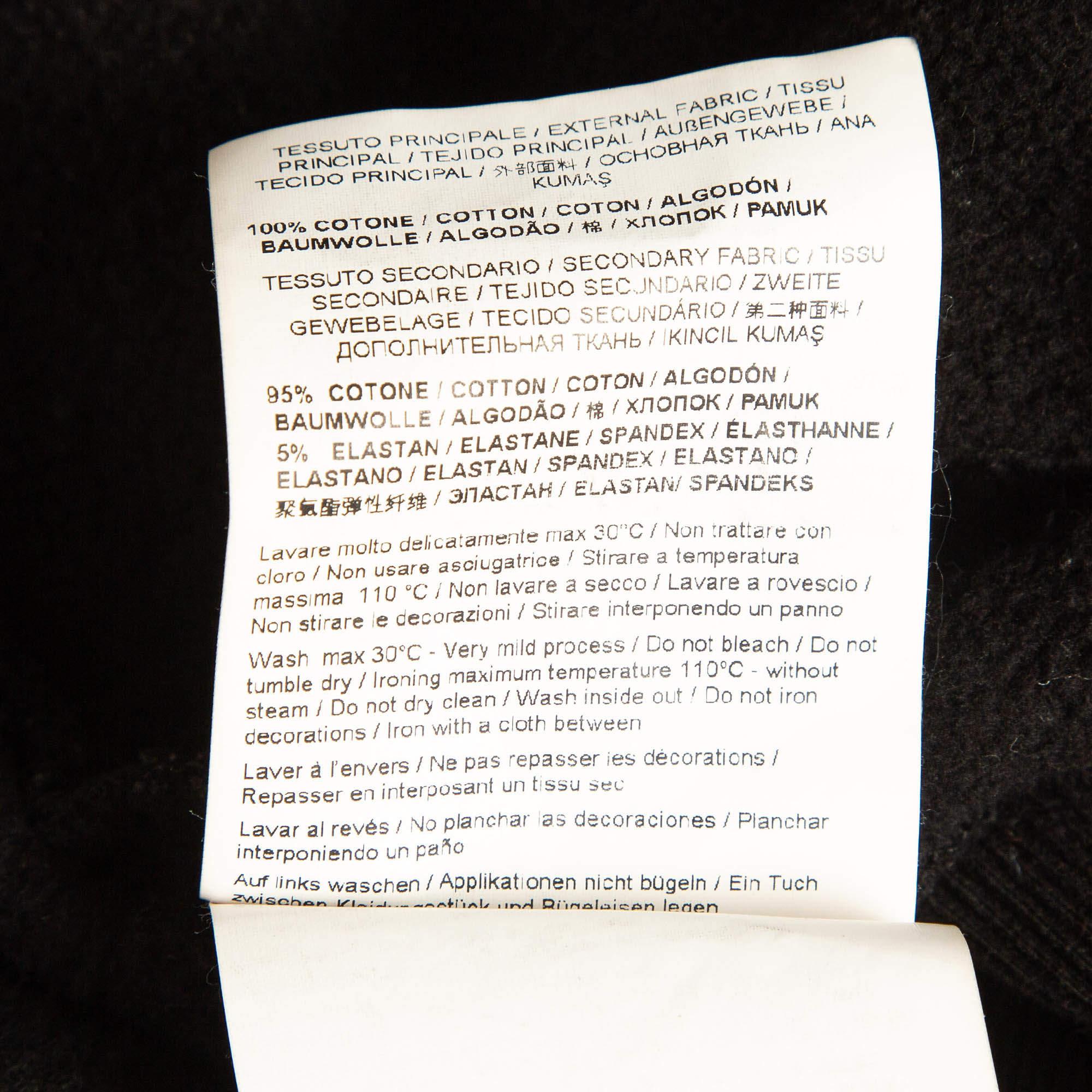 Versace Jeans Couture Black Logo Print Cotton Knit Zip-Up Hoodie S 3