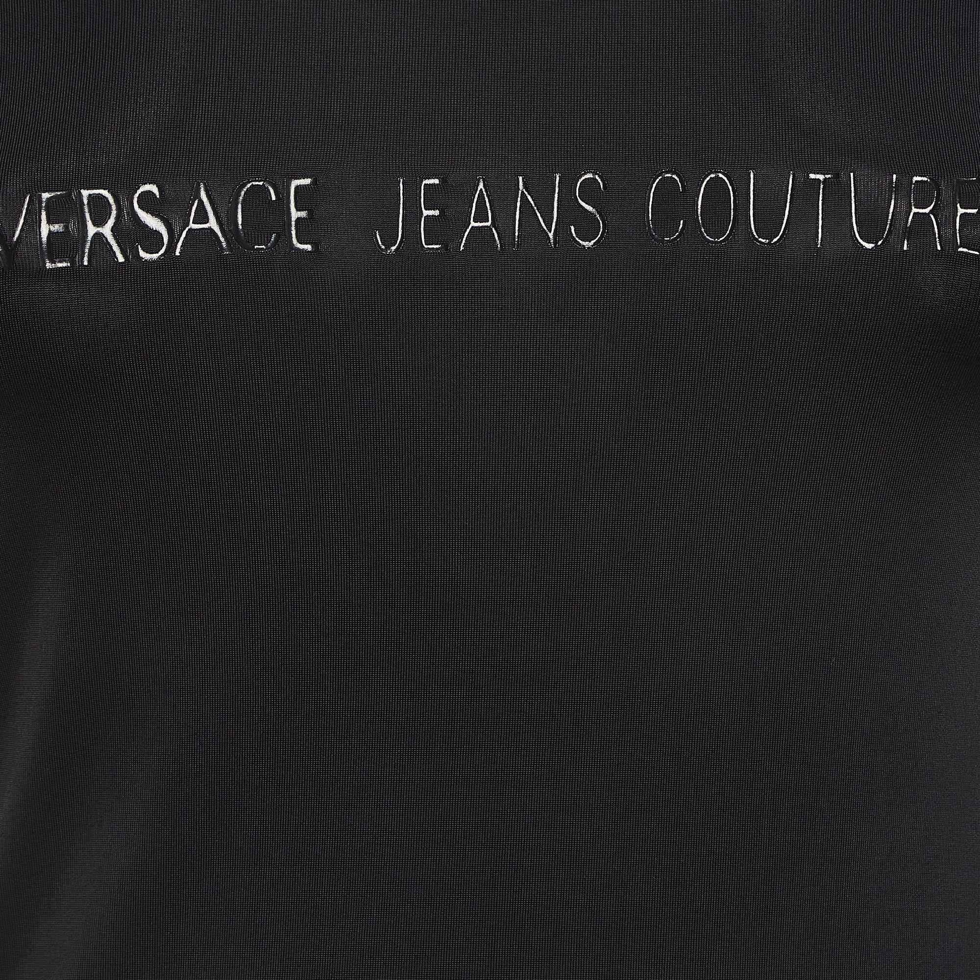 Noir Versace Jeans Couture Top en jersey imprimé noir M.