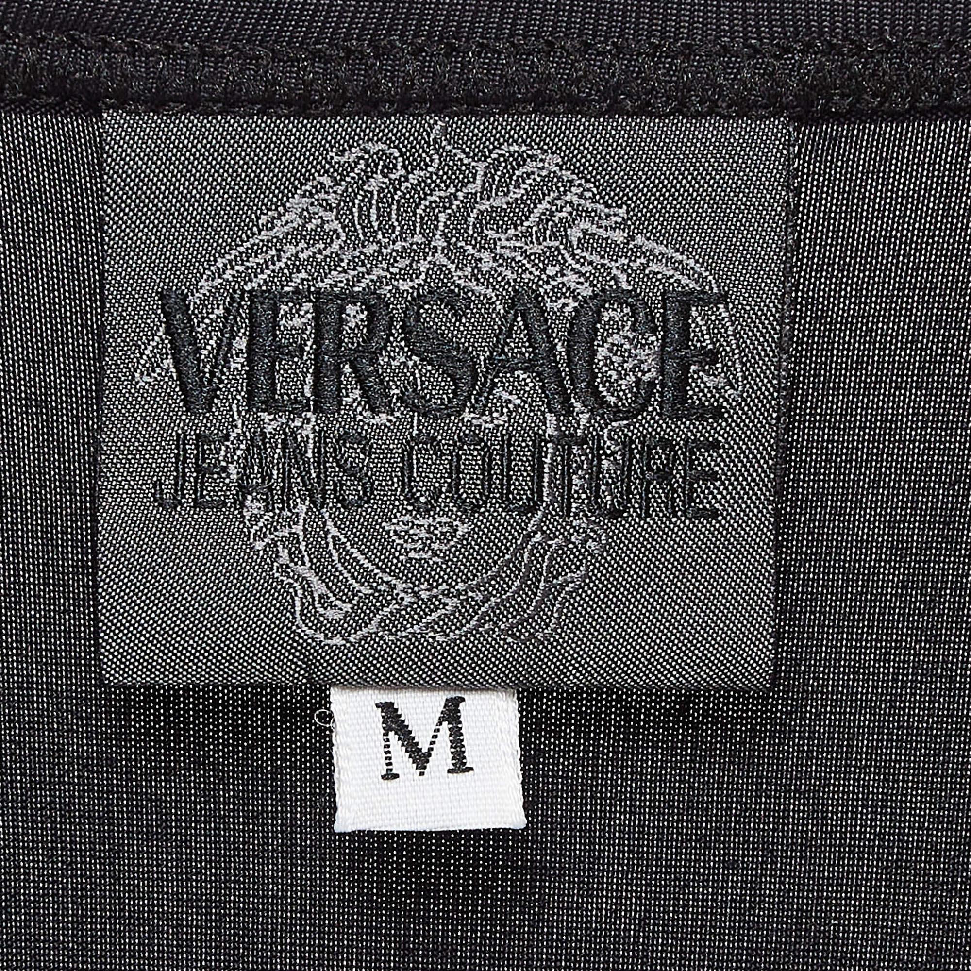 Versace Jeans Couture Top en jersey imprimé noir M. Bon état à Dubai, Al Qouz 2