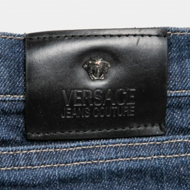 Versace Jeans Couture Vaqueros azules de pierna estrecha S Cintura 28 Negro en venta