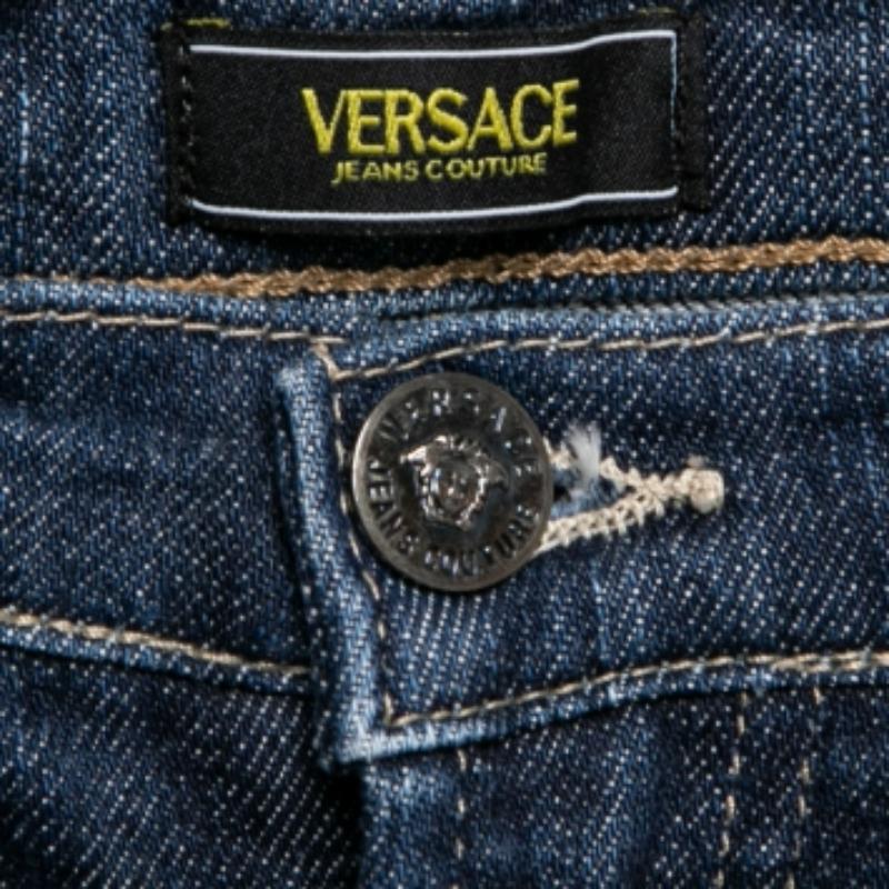 De las mujeres Versace Jeans Couture Vaqueros azules de pierna estrecha S Cintura 28 en venta