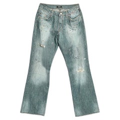 Versace Jeans Couture Jeans Couture bleu orné Denim Jeans évasé à jambes dénudées L