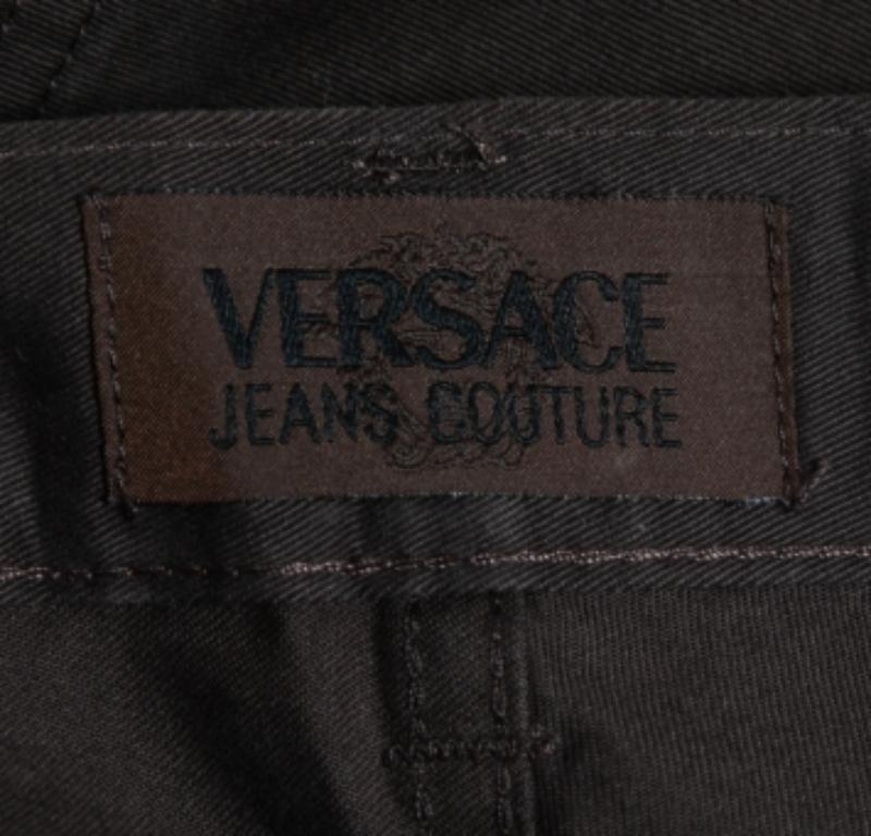 Versace Jeans Couture Vaqueros marrones de talle alto M Cintura 28
