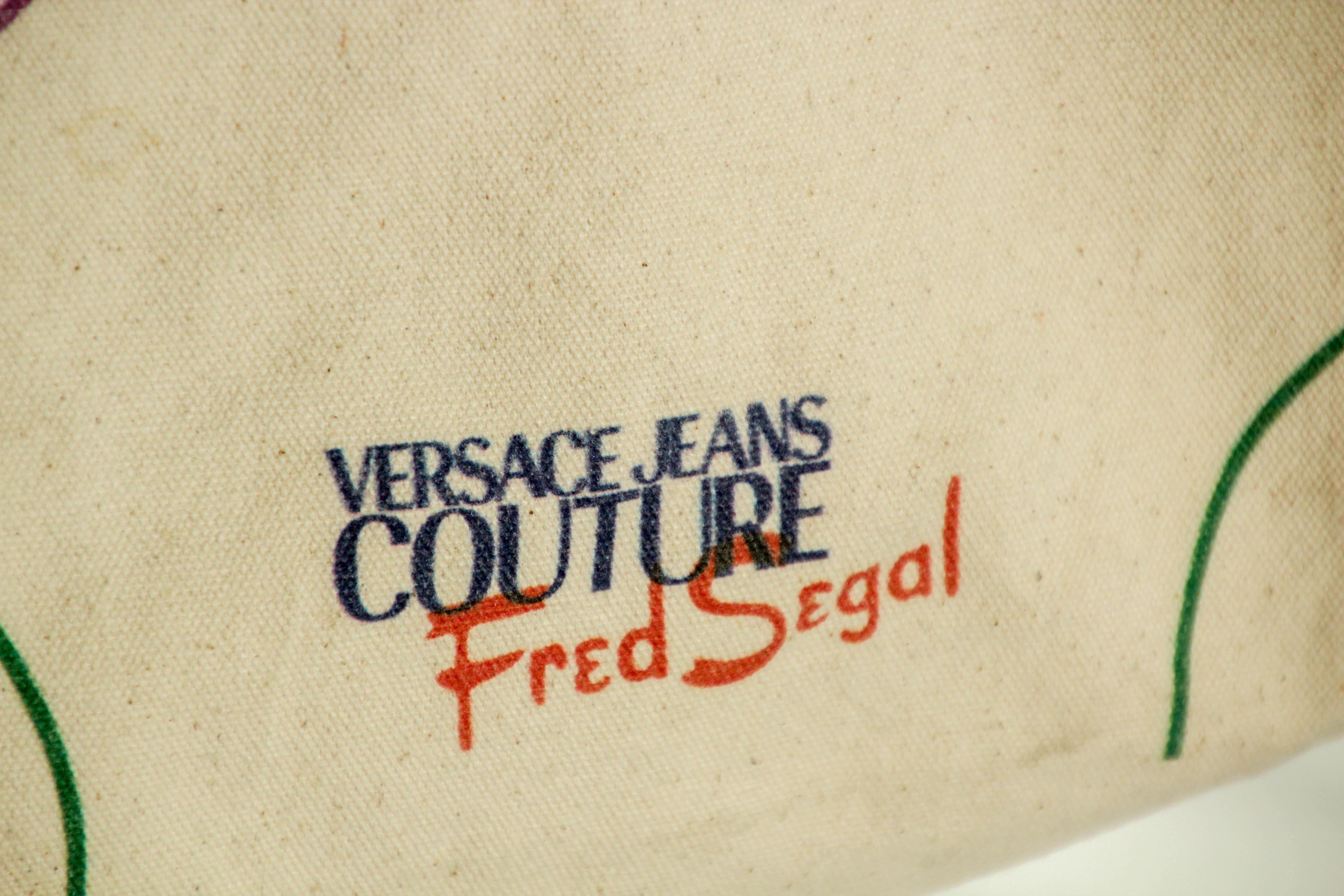 Beige Versace Jeans Couture Canvas Tote Bag for Fred Segal Los Angeles For Sale