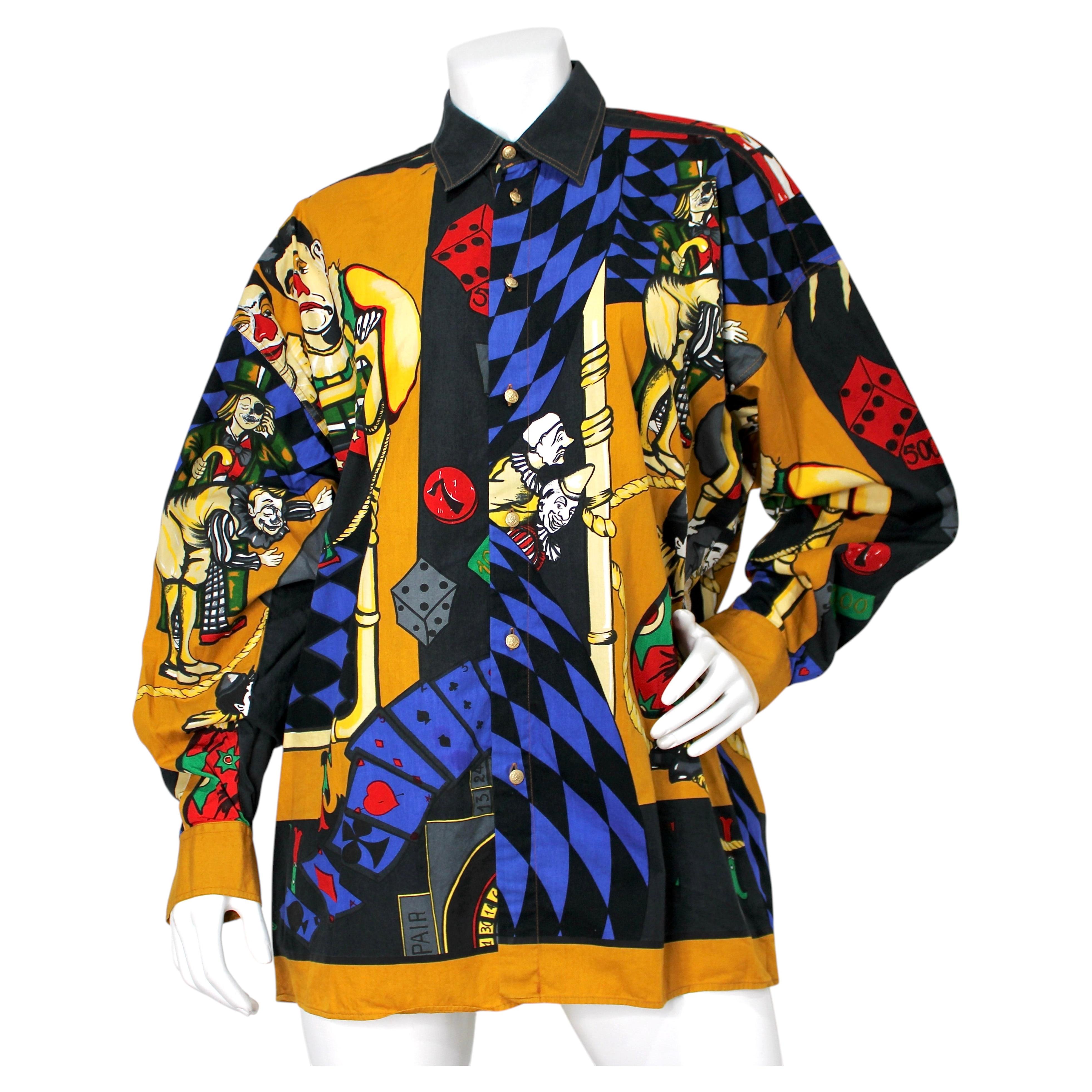 Camisa de algodón con estampado «Circus» y botones de Versace Jeans Couture, de alrededor de los años 90