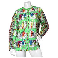 Versace Jeans Couture – Langarm-Shirt mit Rundhalsausschnitt und Clown-Print, CIRCA 1990er Jahre
