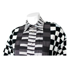 Versace Jeans Couture Corduroy Geometric Print Button-Up Shirt circa 1990s