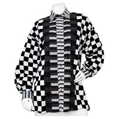Versace Jeans Couture Corduroy Geometric Print Button-Up Shirt circa 1990s