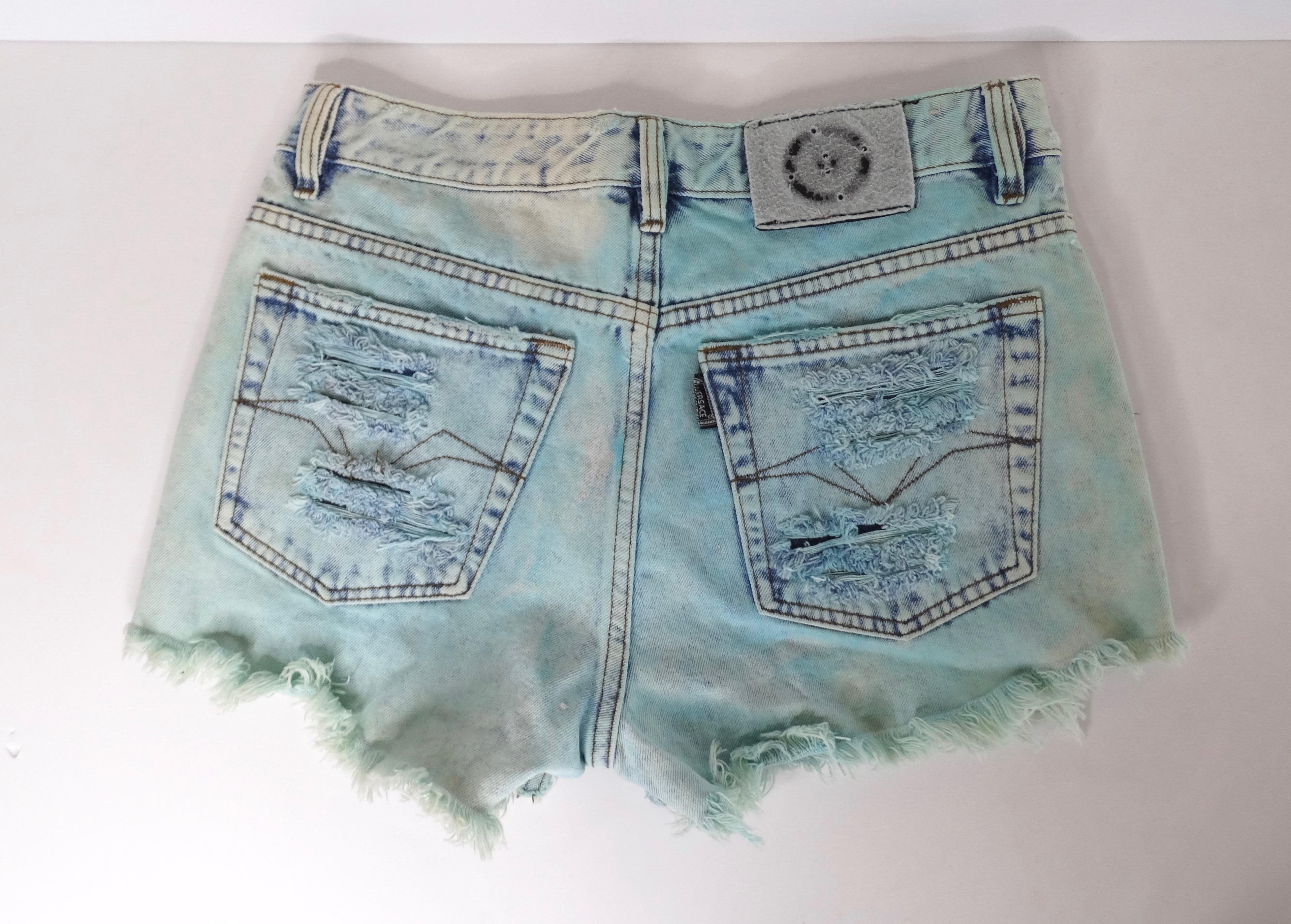 versace denim shorts