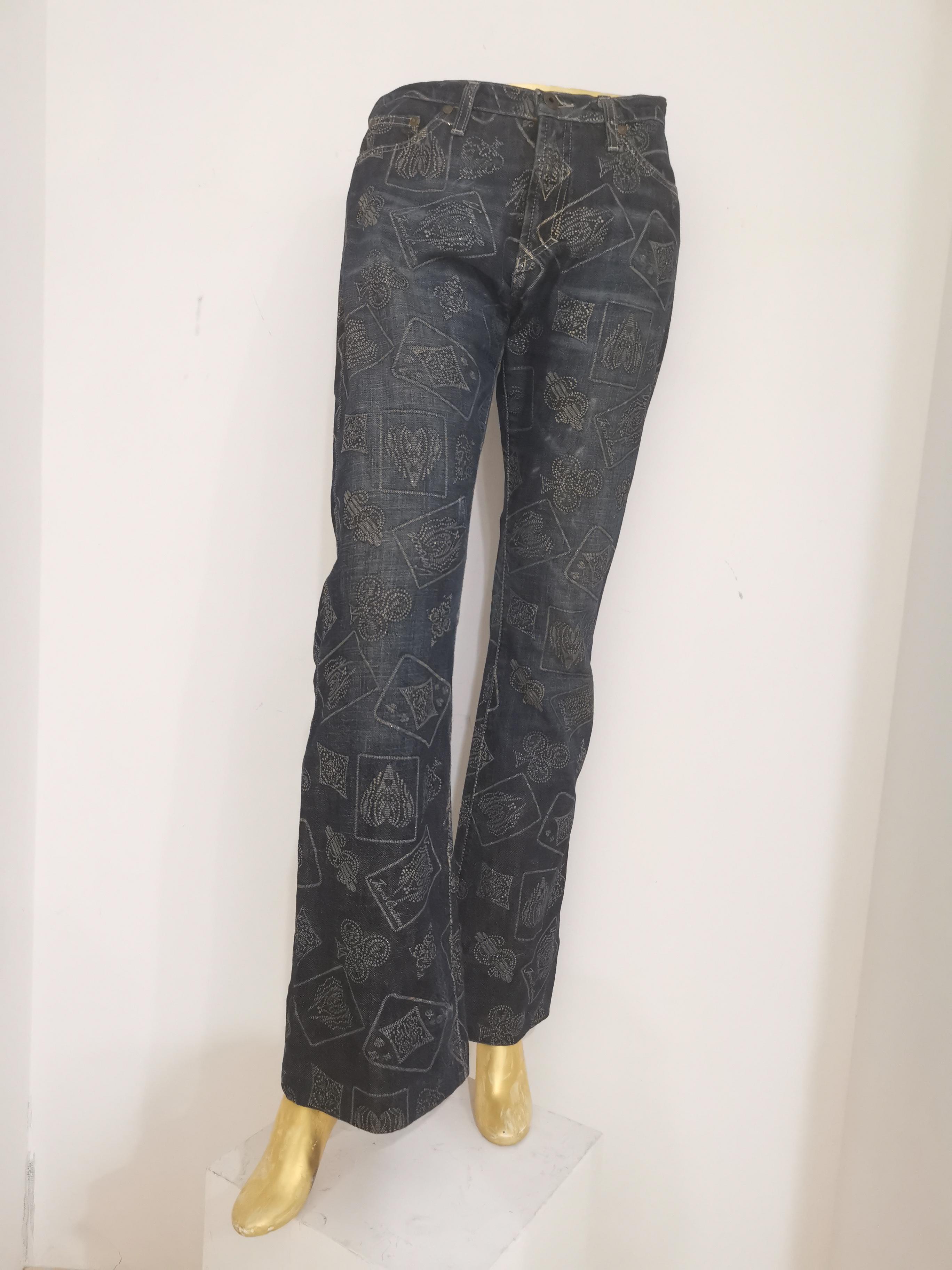 Couture Jeans aus Jeansstoff von Versace (Schwarz) im Angebot