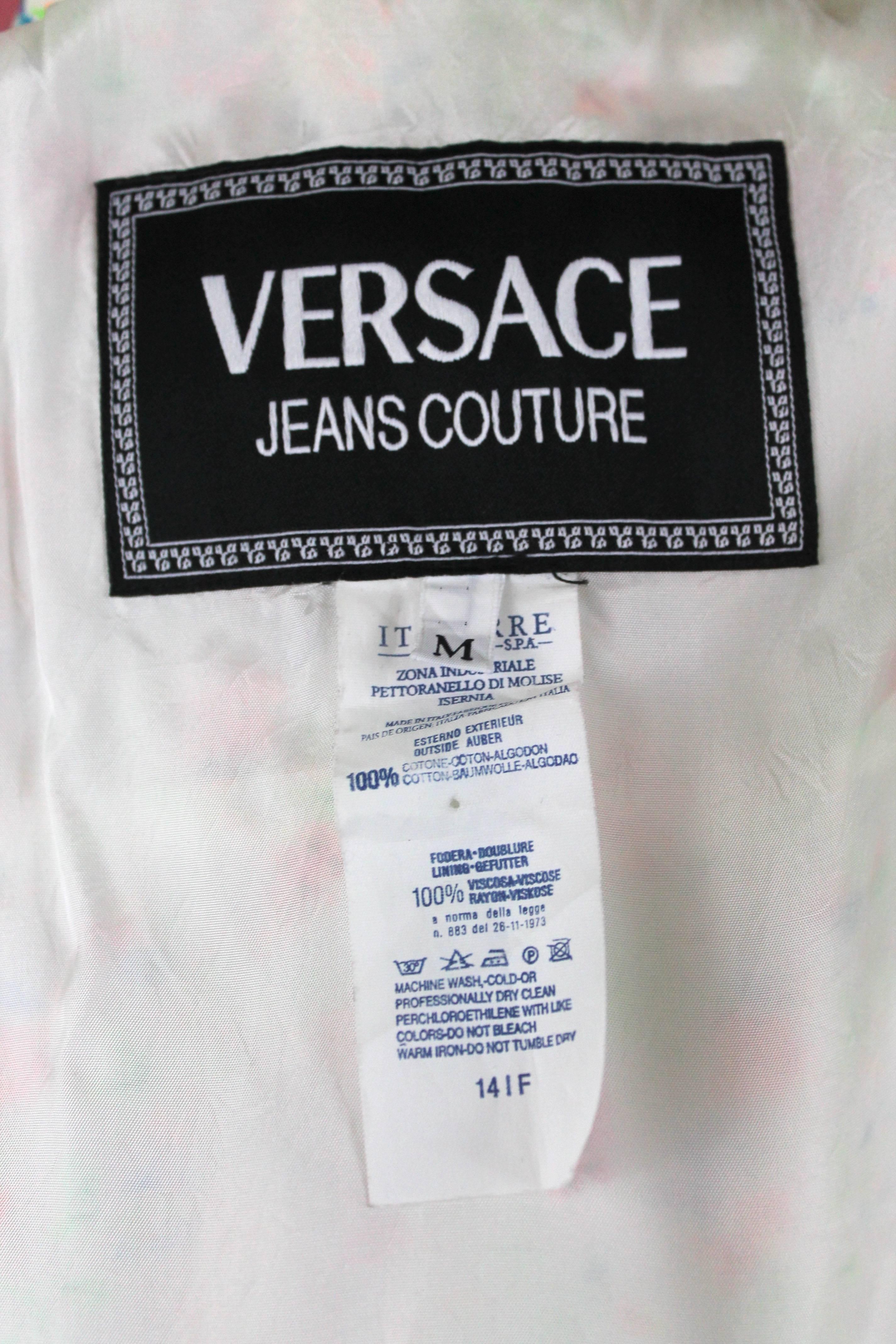 Versace Jeans Couture Floral Cotton Vest, circa late 1980s For Sale 1