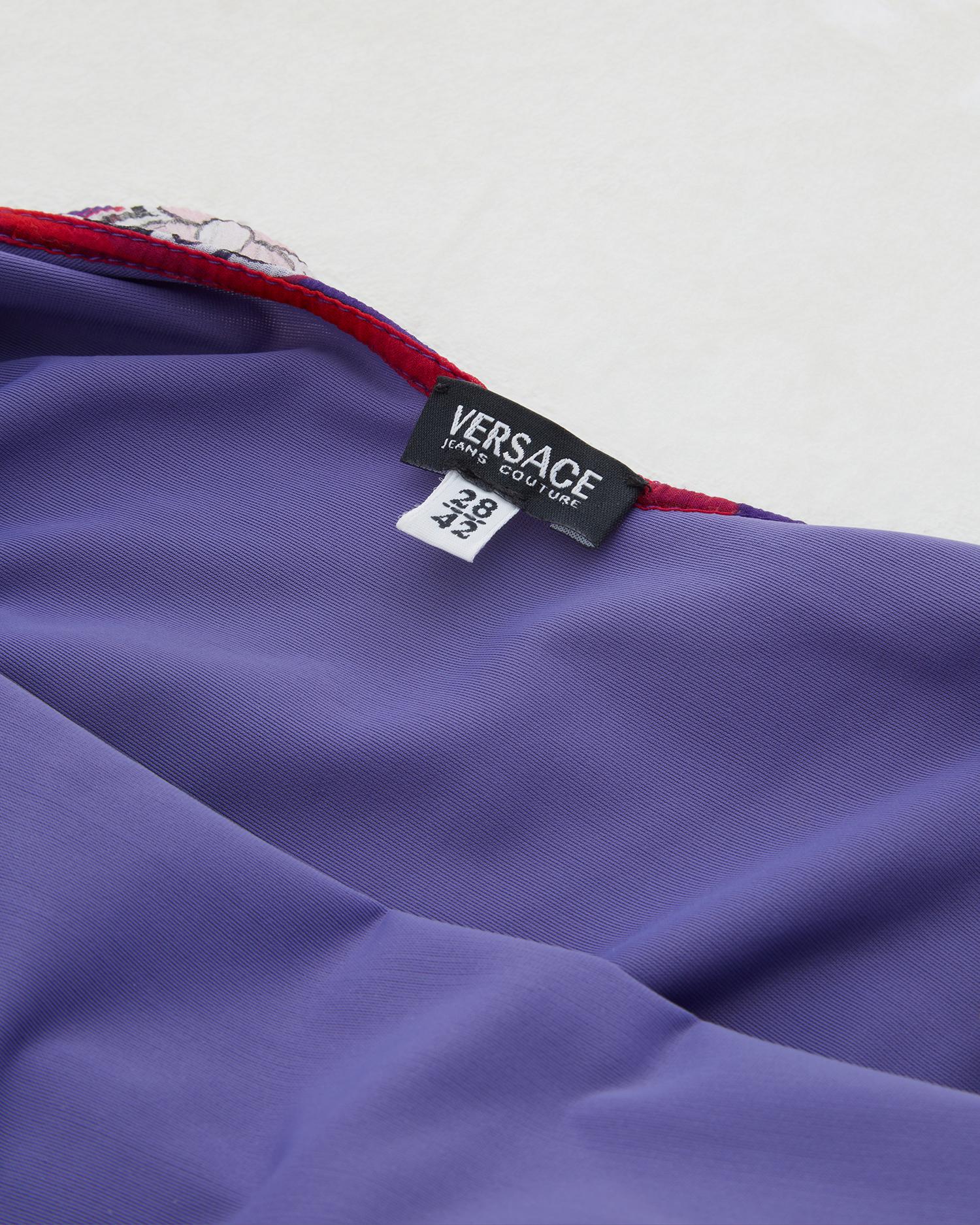 Robe Versace Jeans Couture à imprimé floral ouvert dans le dos, début des années 2000 en vente 7