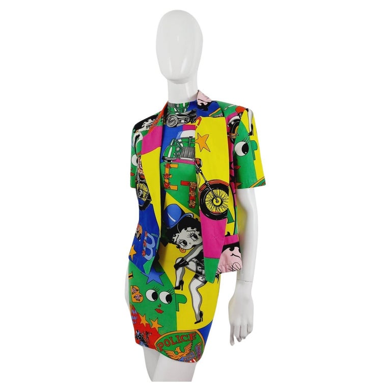Versace Jeans Couture Gianni Multicolore Betty Boop Pop Art Giacca