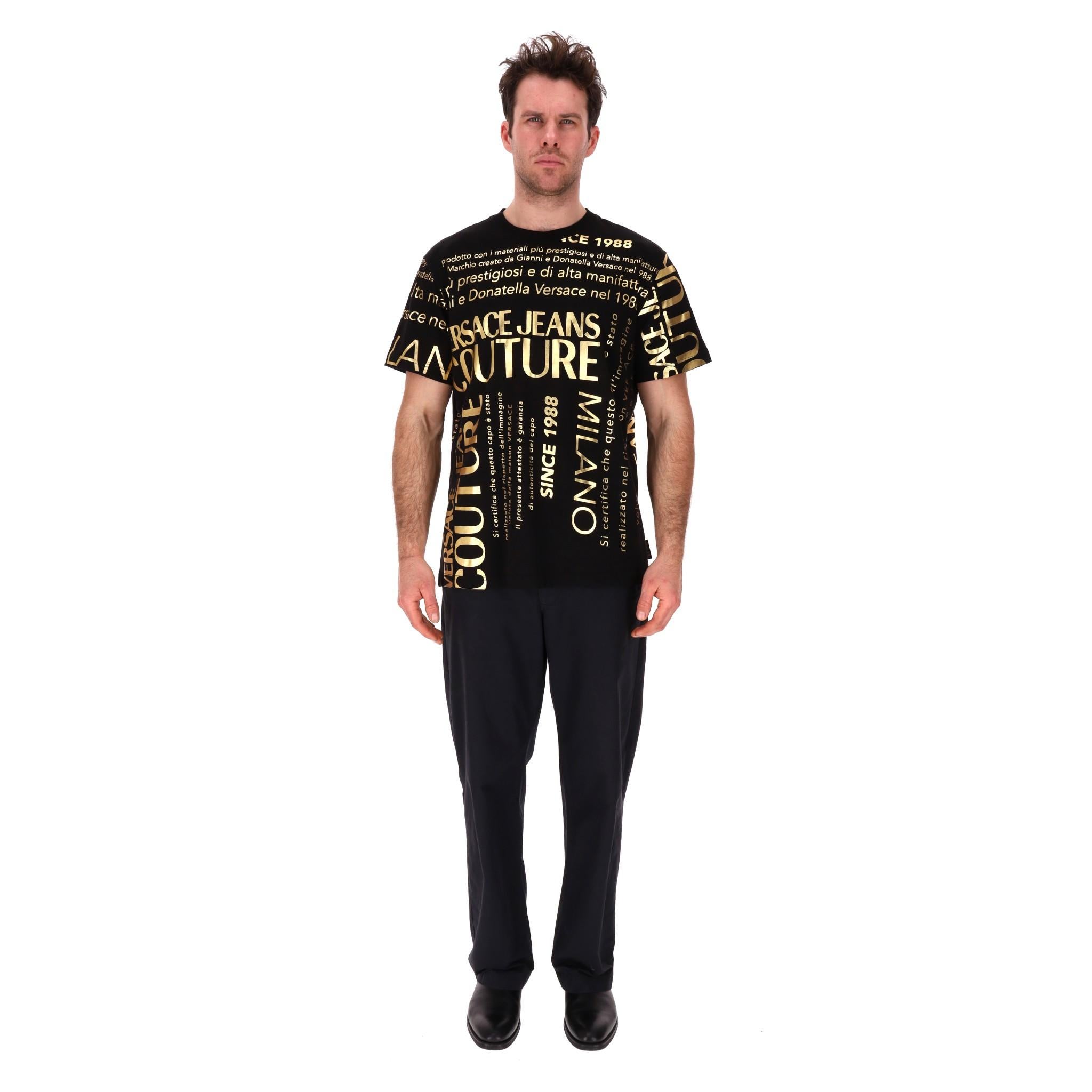 Versace Jeans Couture Logo Cotton T-Shirt

Black t-shirt crafted from cotton with all-over logo prints in gold.

Ribbed, crew neckline, short sleeves. Rrp Approx. £380

Size – XXL

Condition – Very Good

Composition – 100% Cotton