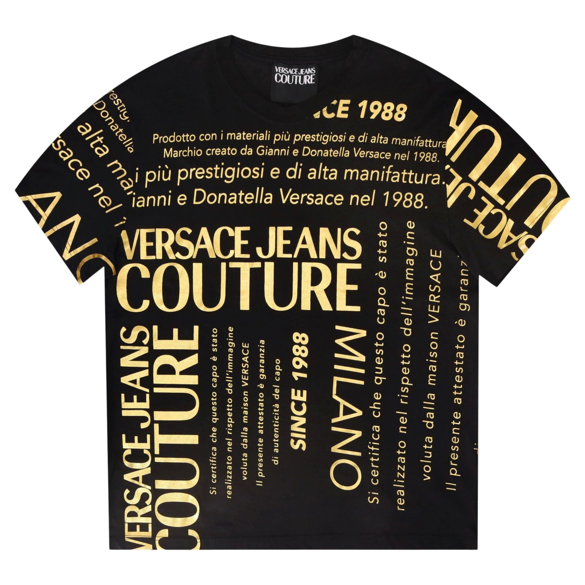 Versace Jeans Couture Logo Cotton T-Shirt For Sale