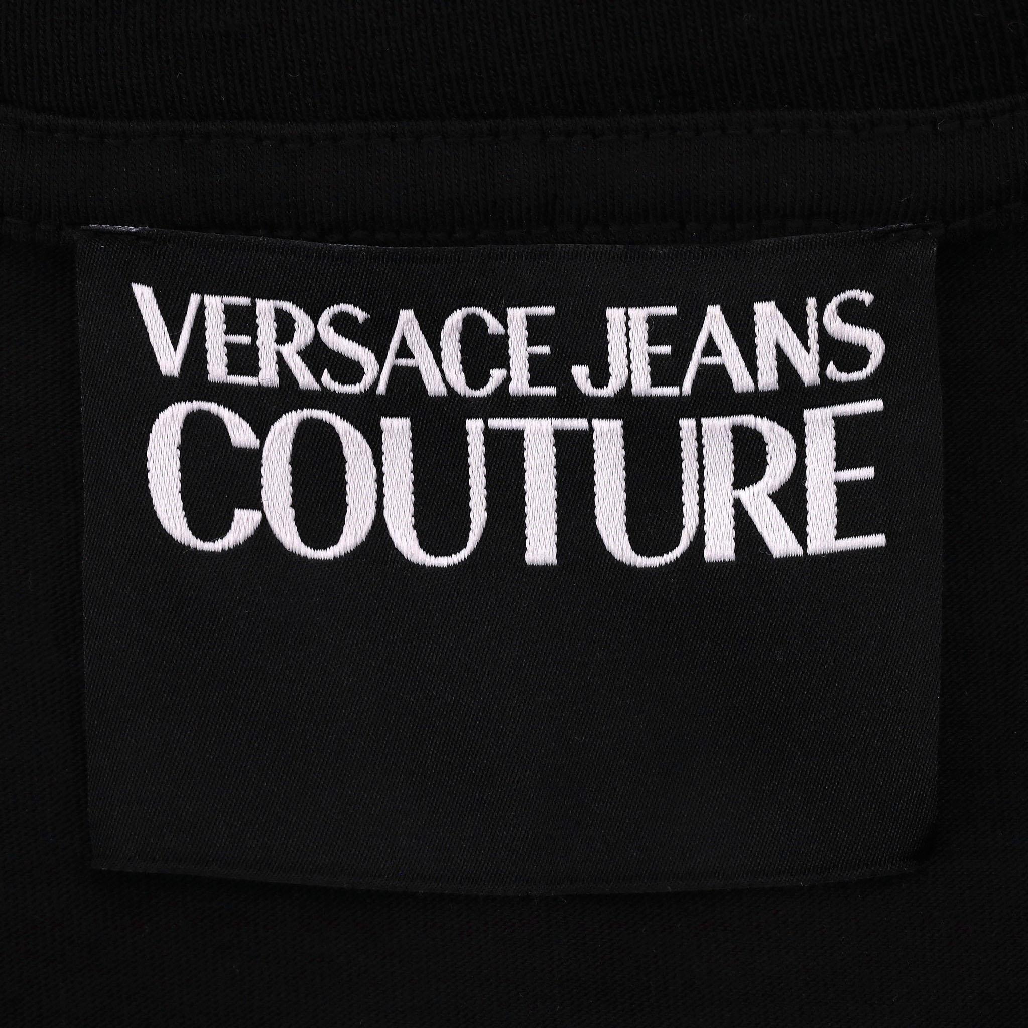 Camiseta de algodón estampada con el logotipo Versace Jeans Couture en venta 1