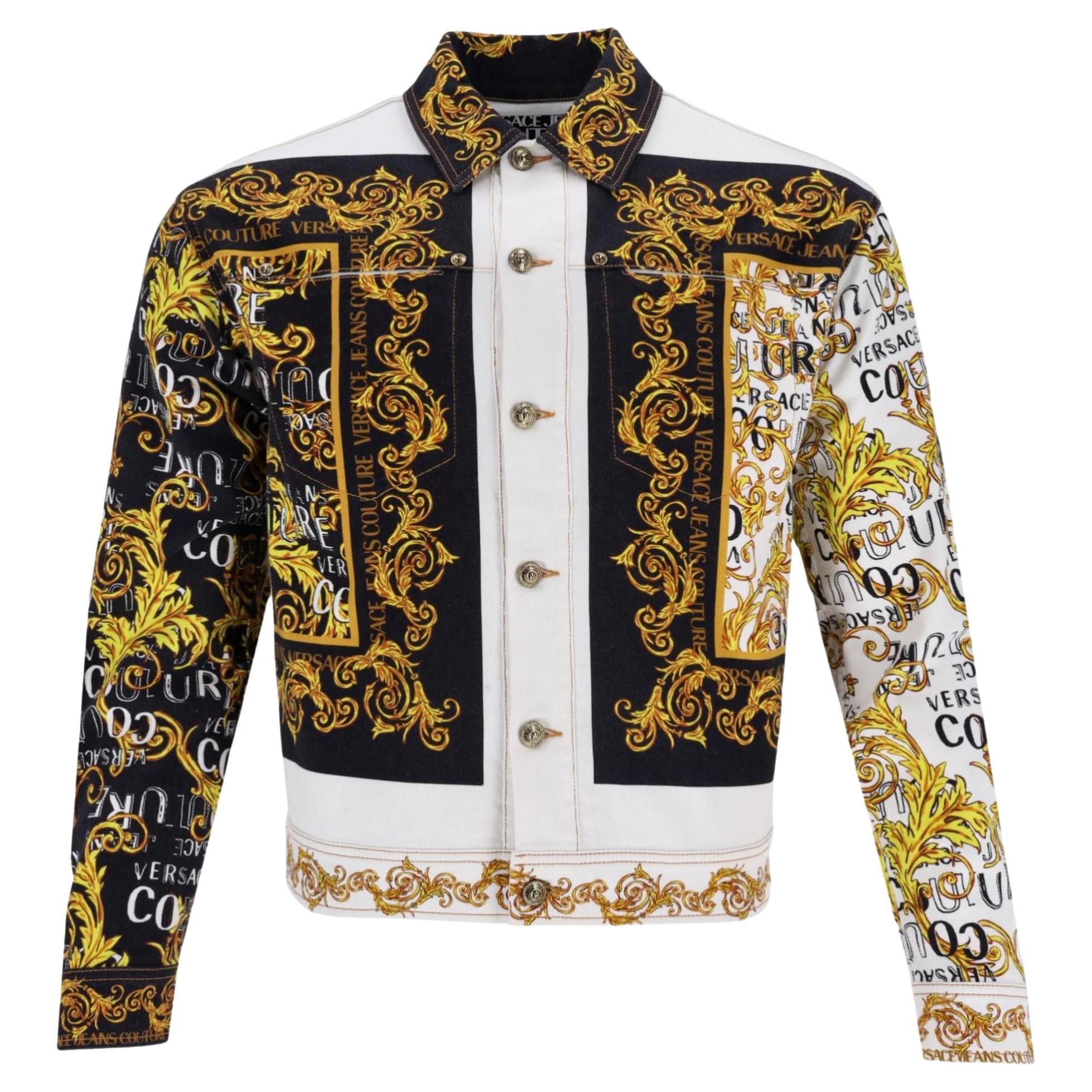 Versace Jeans Couture Logo Printed Denim Jacket For Sale at 1stDibs