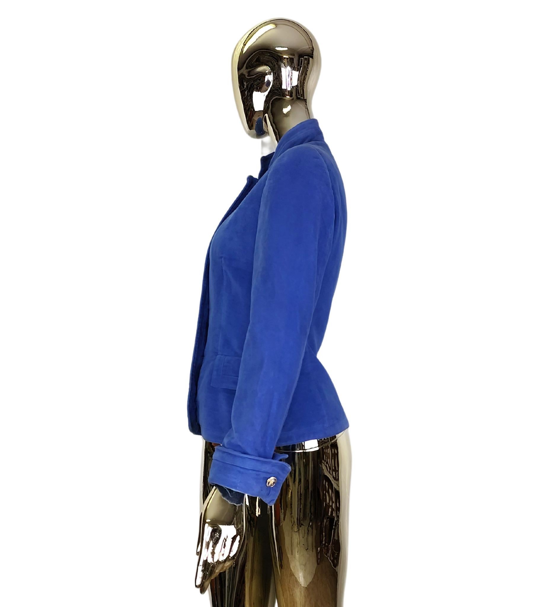 Versace Jeans Couture Medusa buttons blue jacket In Fair Condition For Sale In Milano, IT