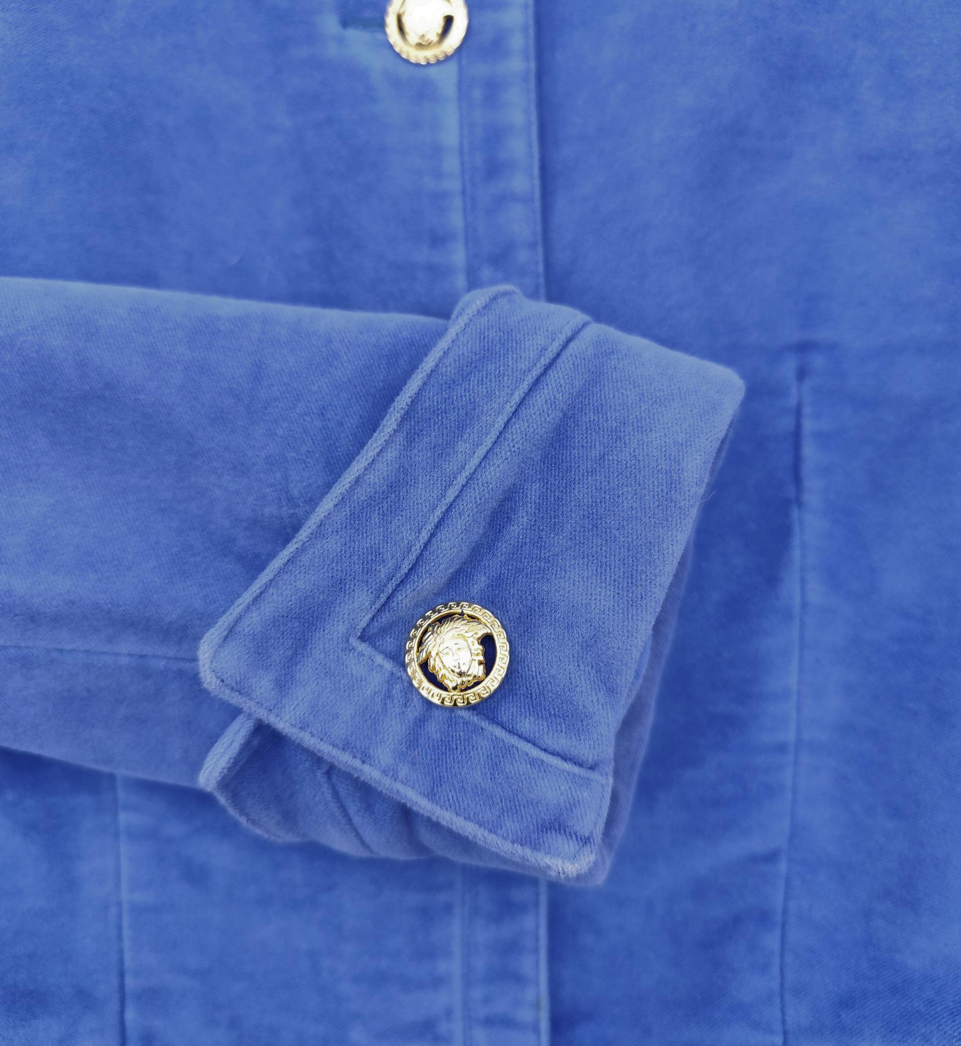Versace Jeans Couture Medusa buttons blue jacket For Sale 1