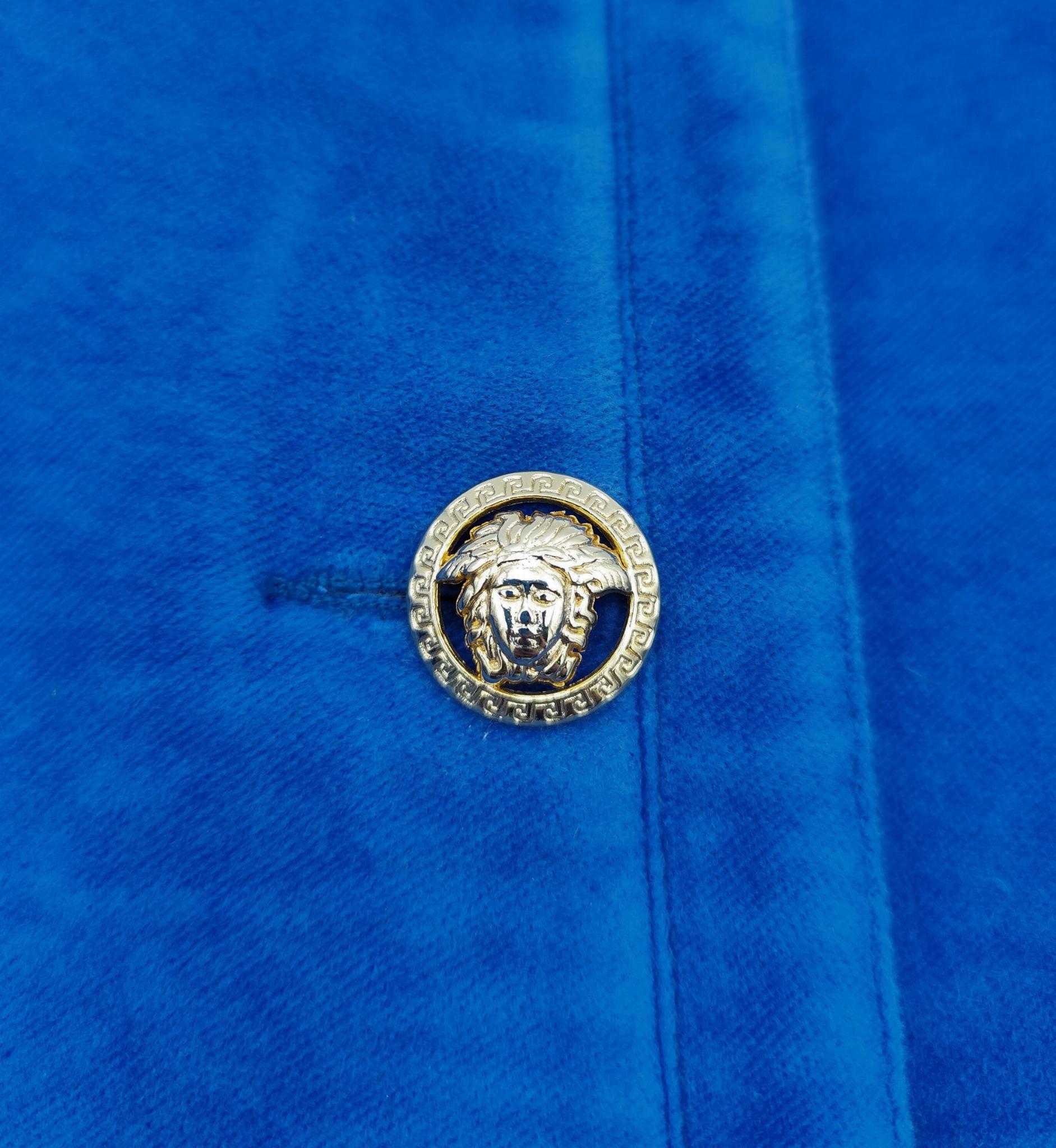 Versace Jeans Couture Medusa buttons blue jacket For Sale 2
