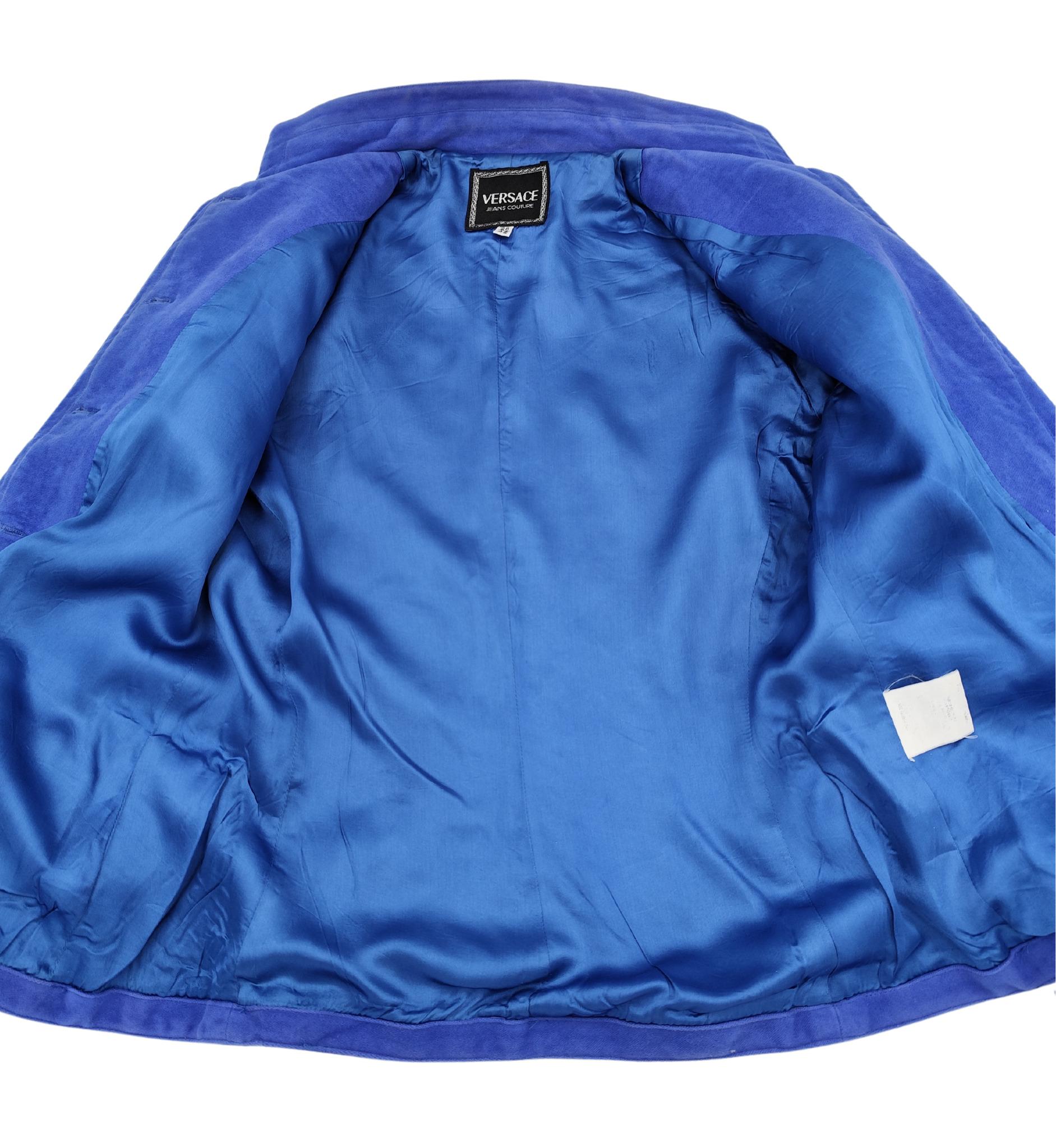 Versace Jeans Couture Medusa buttons blue jacket For Sale 3
