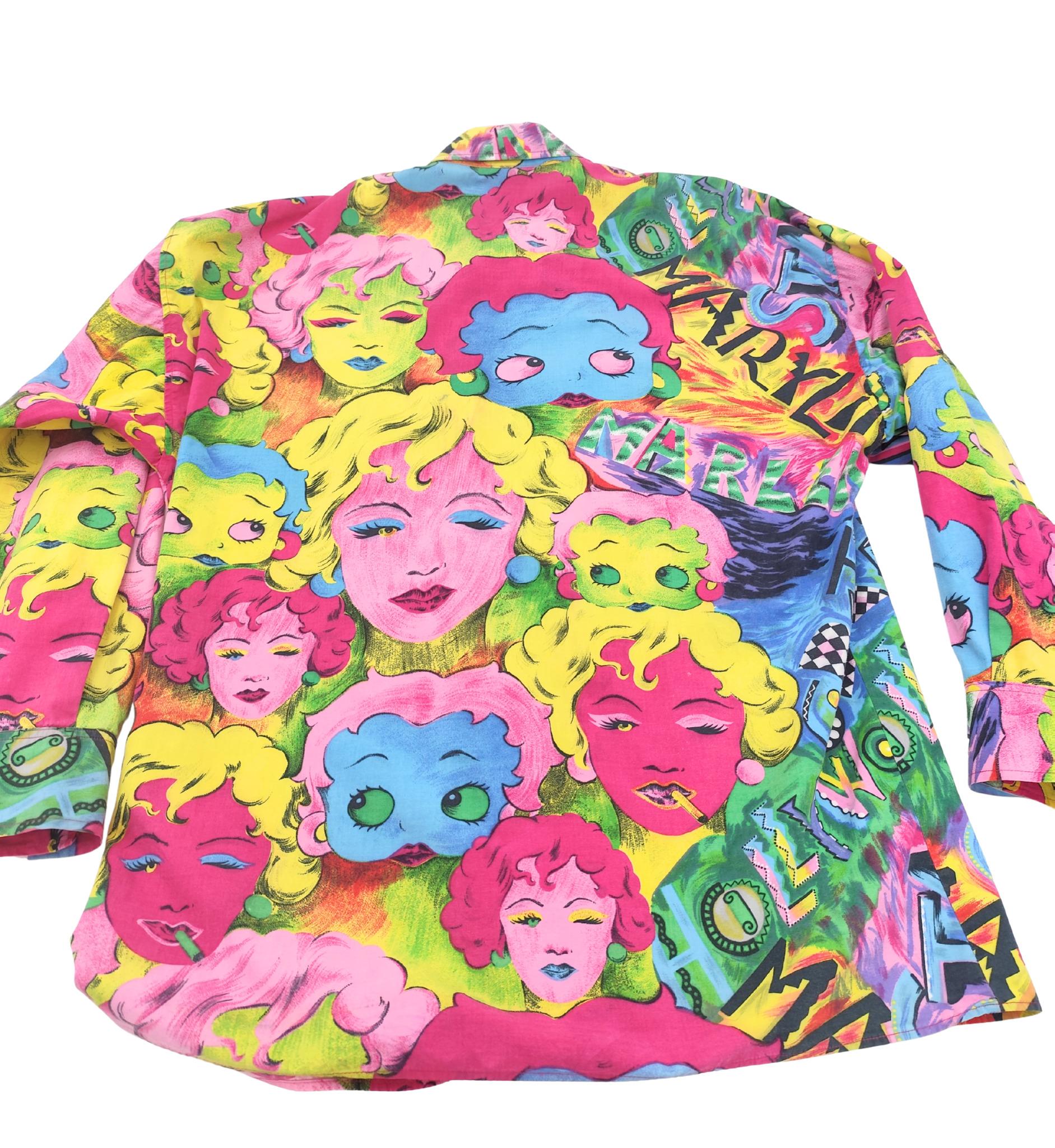 Versace Jeans Couture Herren S/S 1991 Pop Art Marilyn Monroe Betty Boop Druck Shirt im Angebot 2