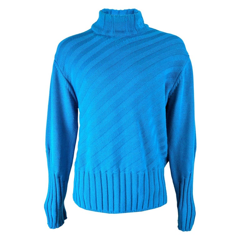 Versace Jeans Couture Mens Vintage Turquoise Sweater For Sale at ...