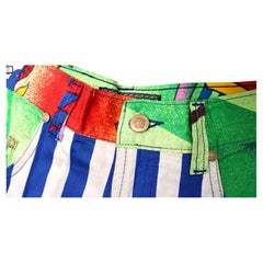 Versace Jeans Couture – Shorts mit hohem Bund und „New York Jazz Age“-Print, CIRCA 1995