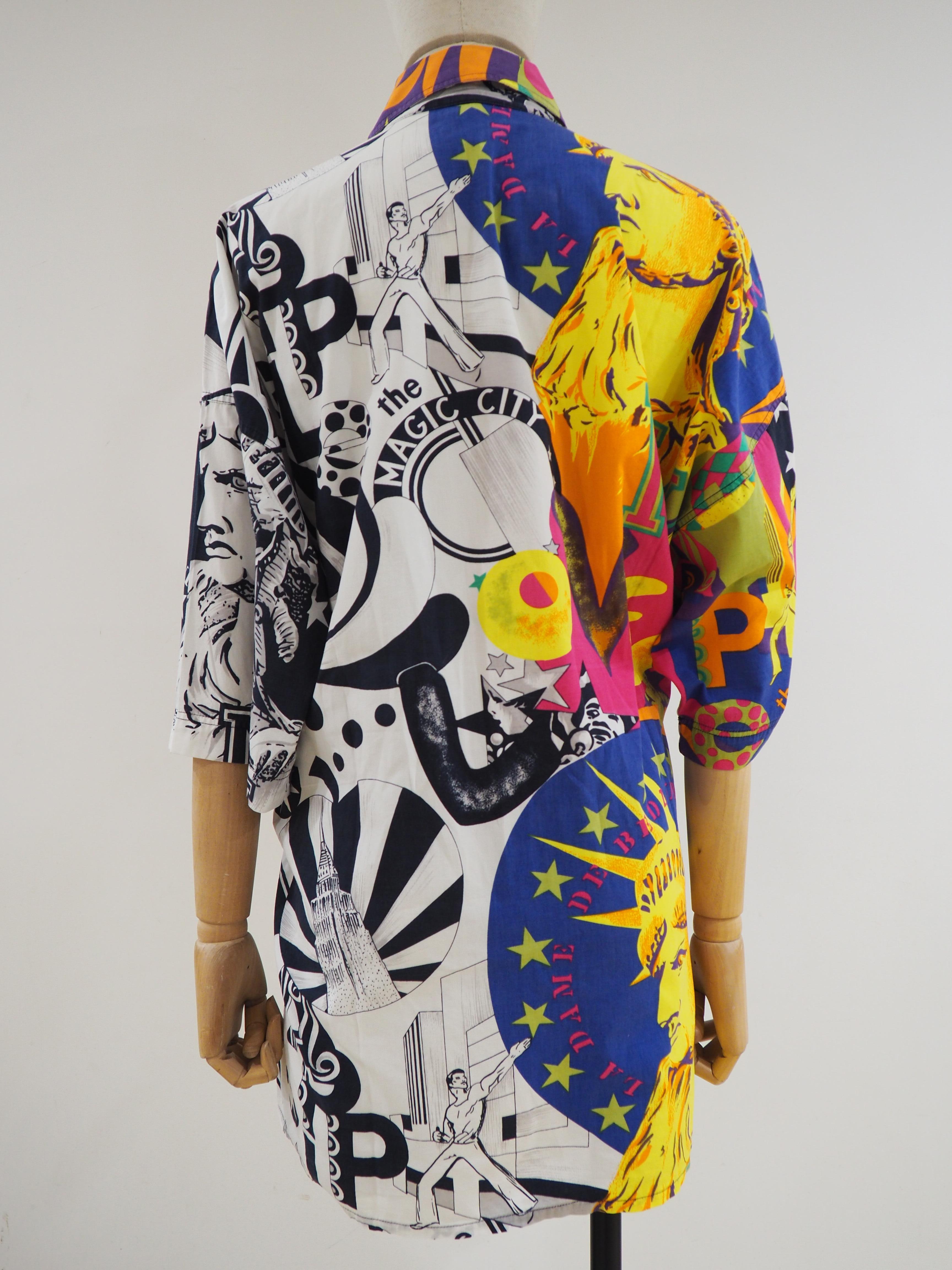 Versace Jeans Couture New York Pop Art multicoloured short sleeves cotton shirt
Size: L
totally made in Italy