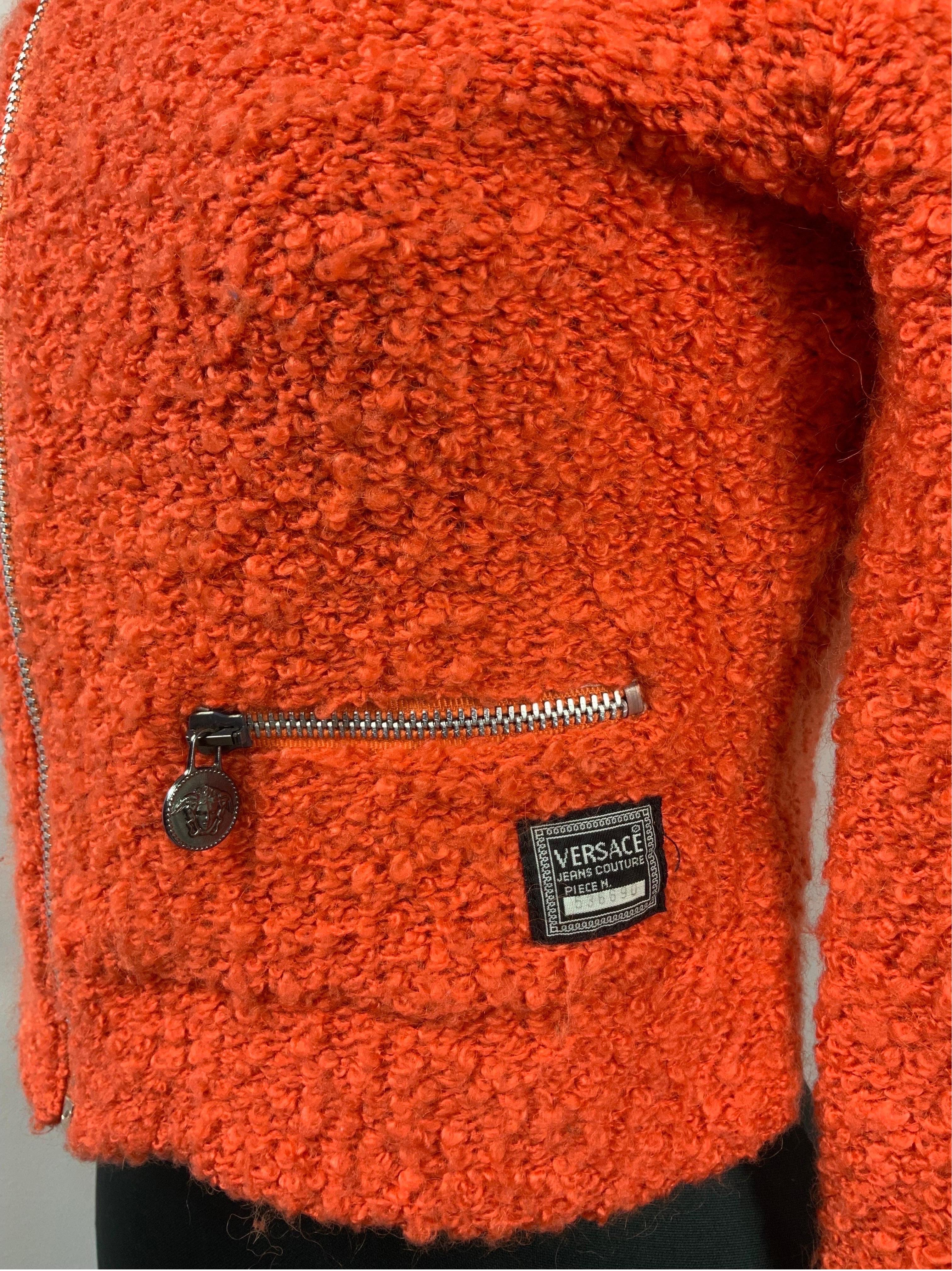 Versace Jeans Couture orange bouclè Jacket 1