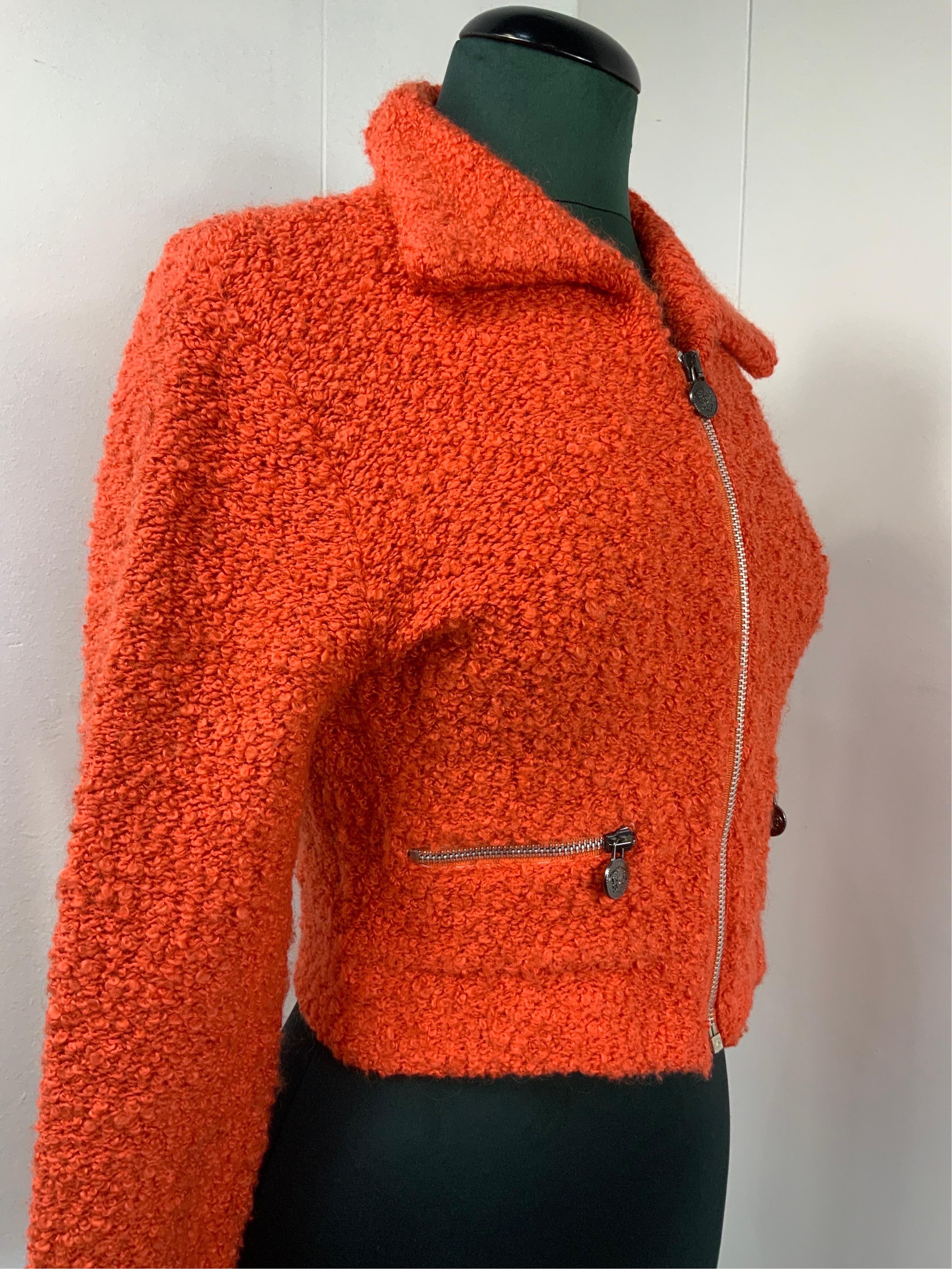 Versace Jeans Couture orange bouclè Jacket 3