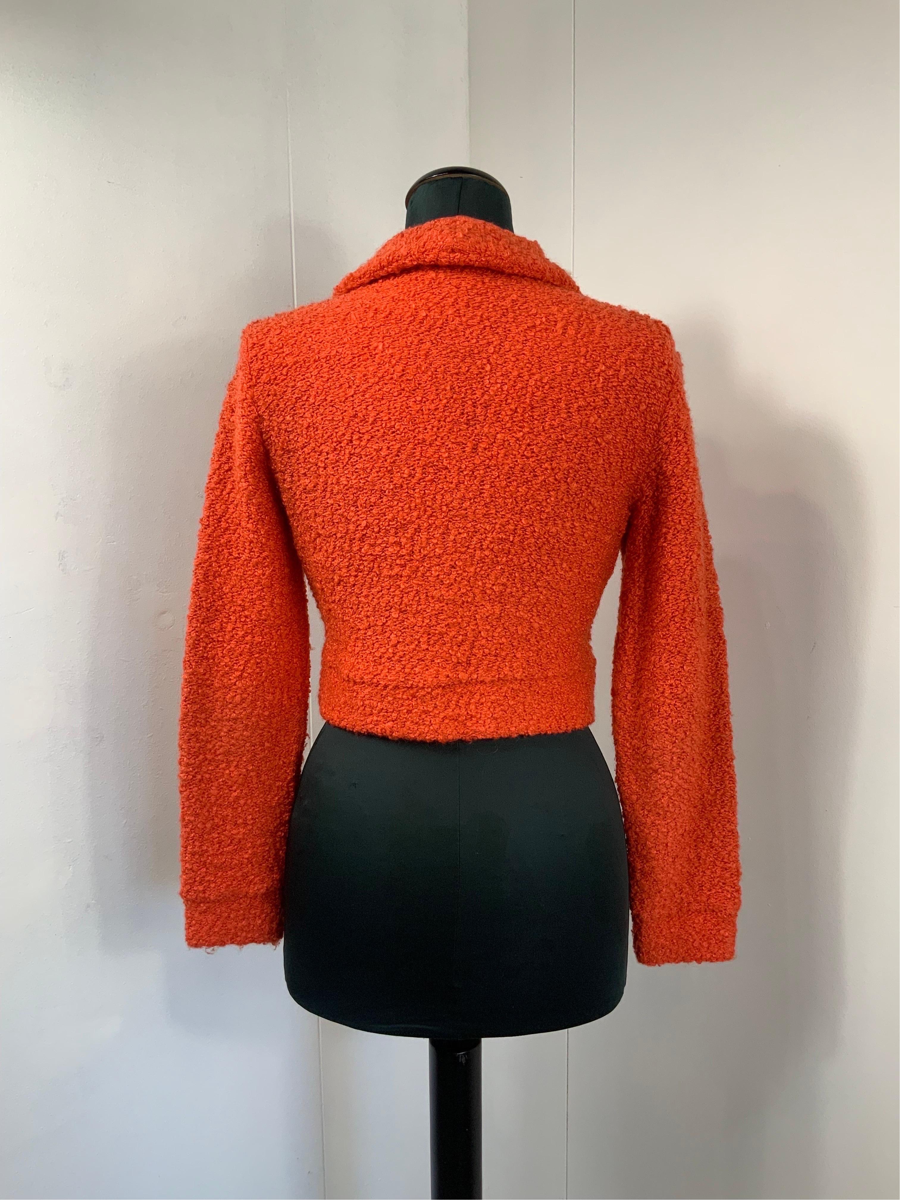 Versace Jeans Couture orange bouclè Jacket 4