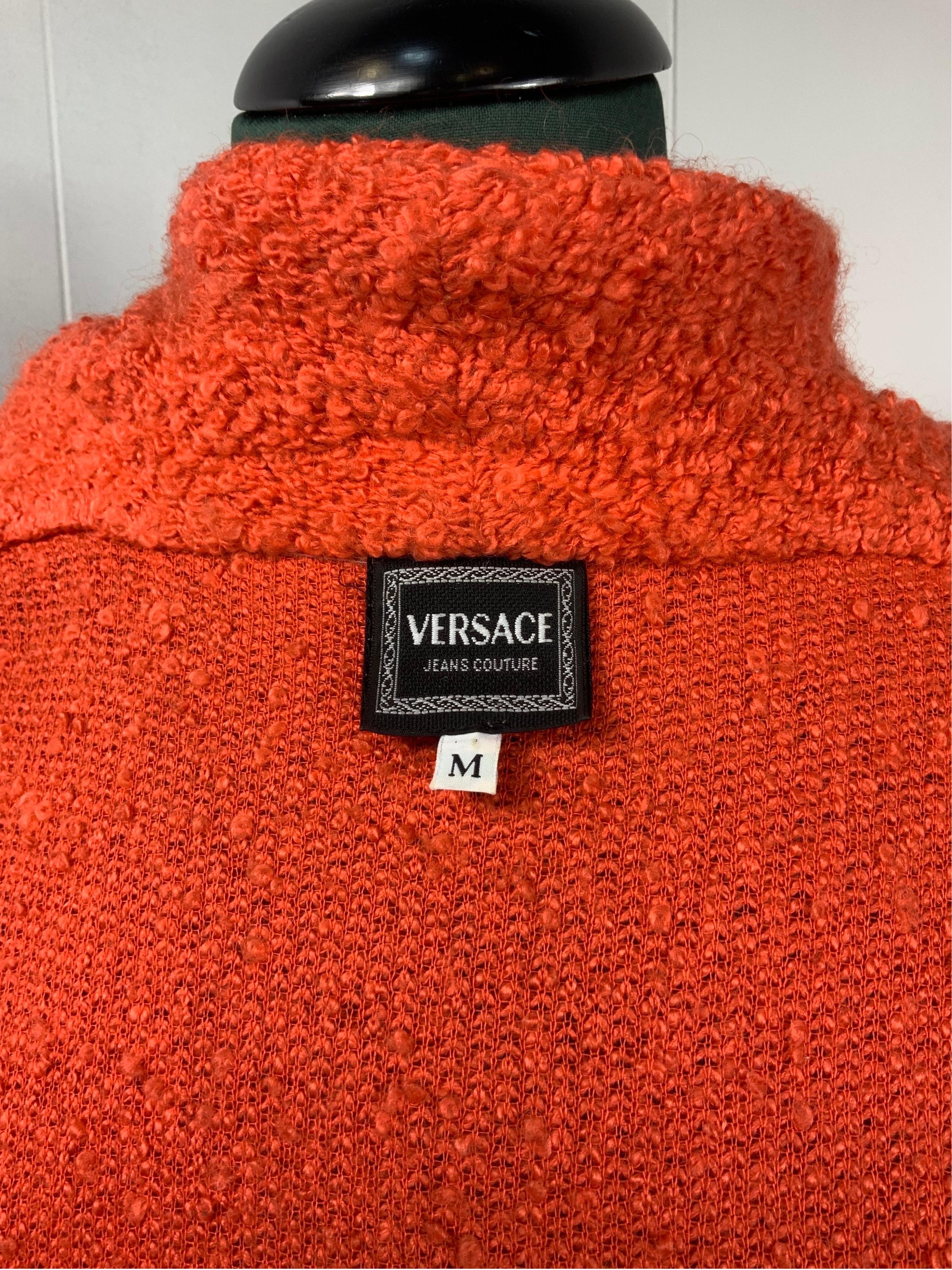Versace Jeans Couture orange bouclè Jacket 5