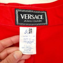 Versace Jeans Couture vintage red high-waisted pants from the 1990s