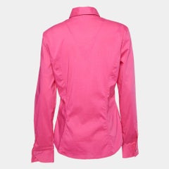 Versace Jeans Couture Pink Cotton Logo Detail Shirt M