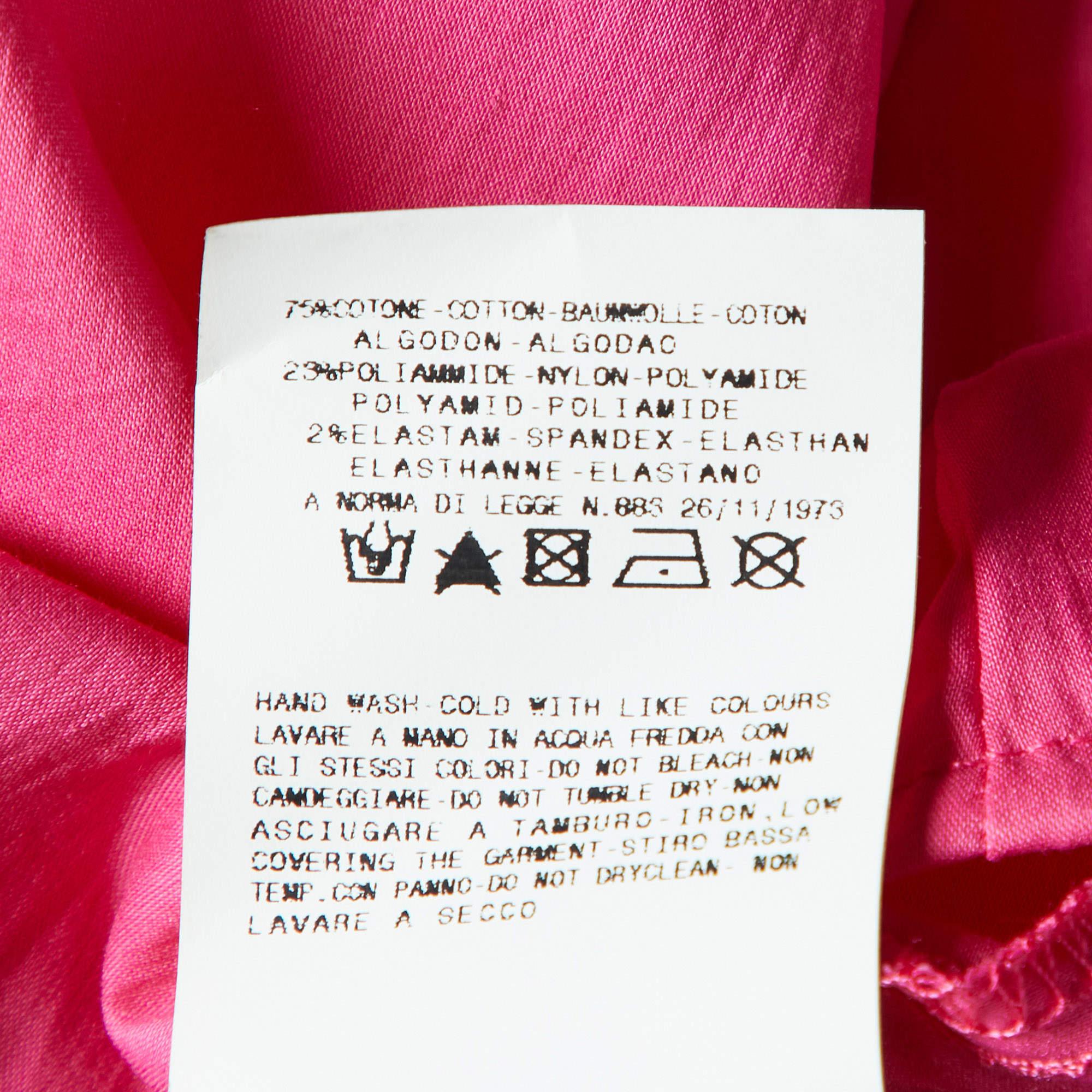 Versace Jeans Couture - Camicia con dettaglio logo in cotone rosa M. in vendita 2
