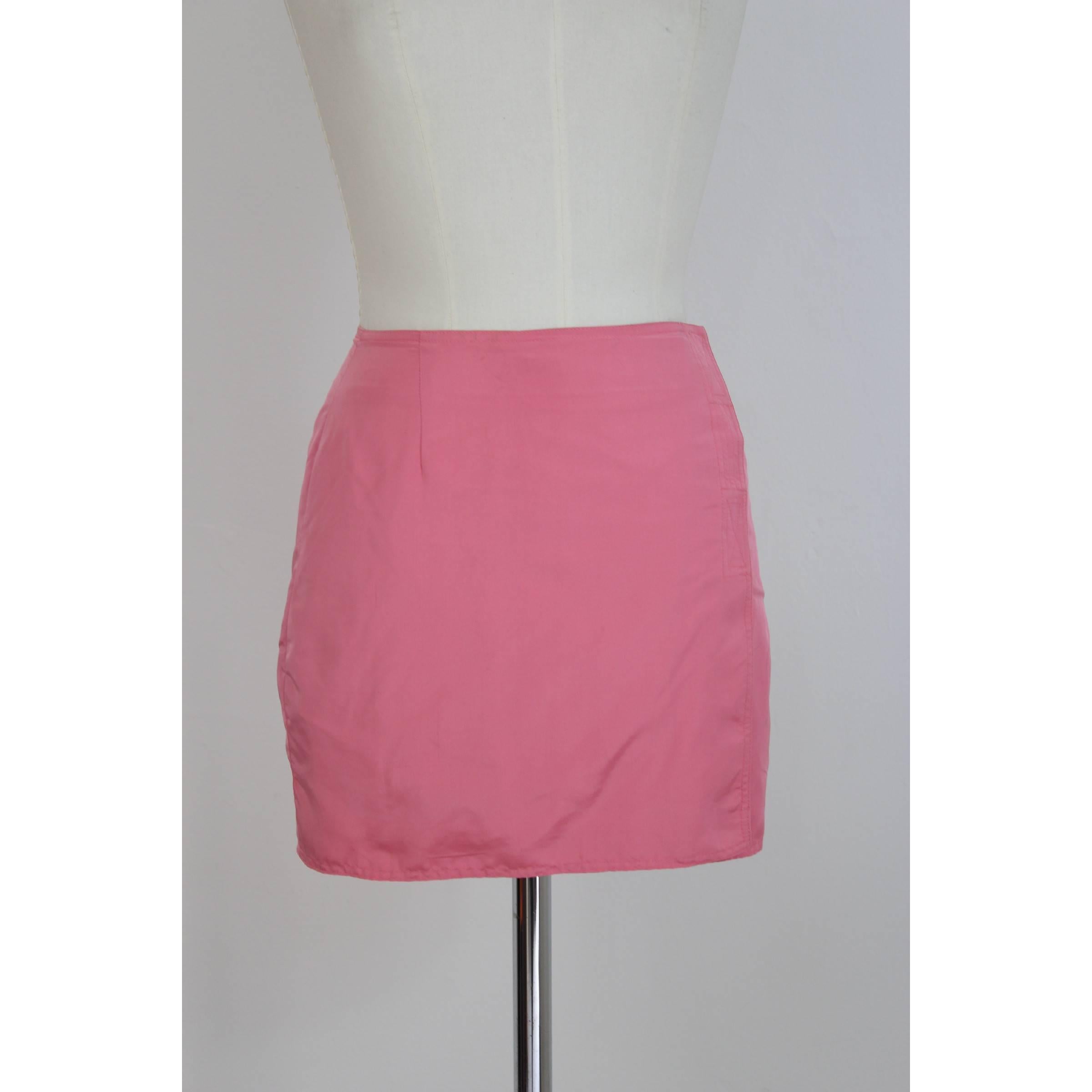 Versace Jeans Couture Pink Vintage Viscose Suit Skirt  In Excellent Condition In Brindisi, IT