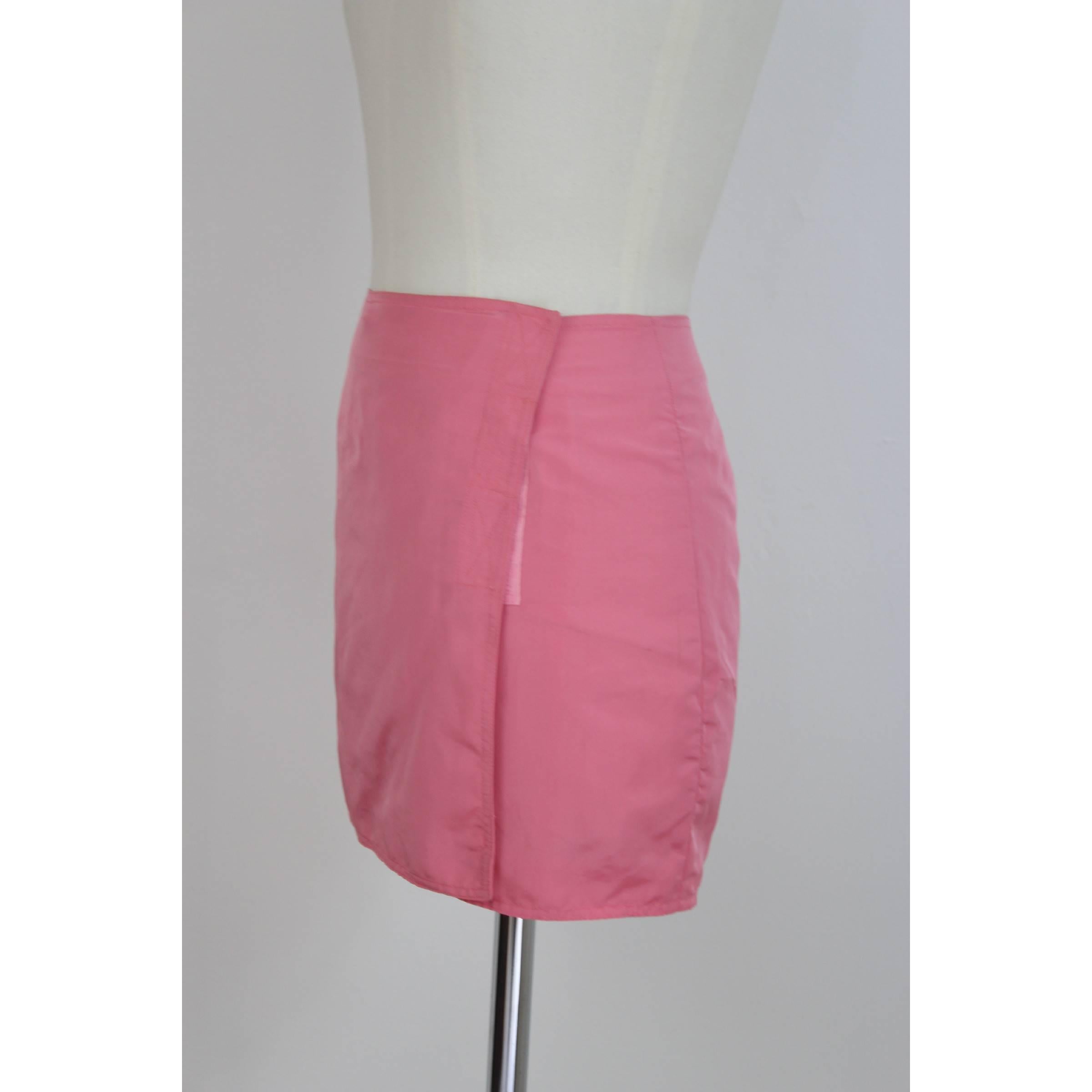 Women's Versace Jeans Couture Pink Vintage Viscose Suit Skirt 