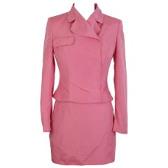 Versace Jeans Couture Pink Vintage Viscose Suit Skirt
