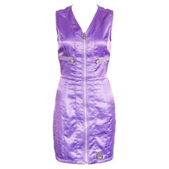 Vintage Versace Jeans Couture Purple Satin Mini Dress size 30/44