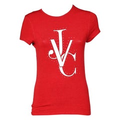 Versace Jeans Couture - Maglietta in cotone rosso con logo XL