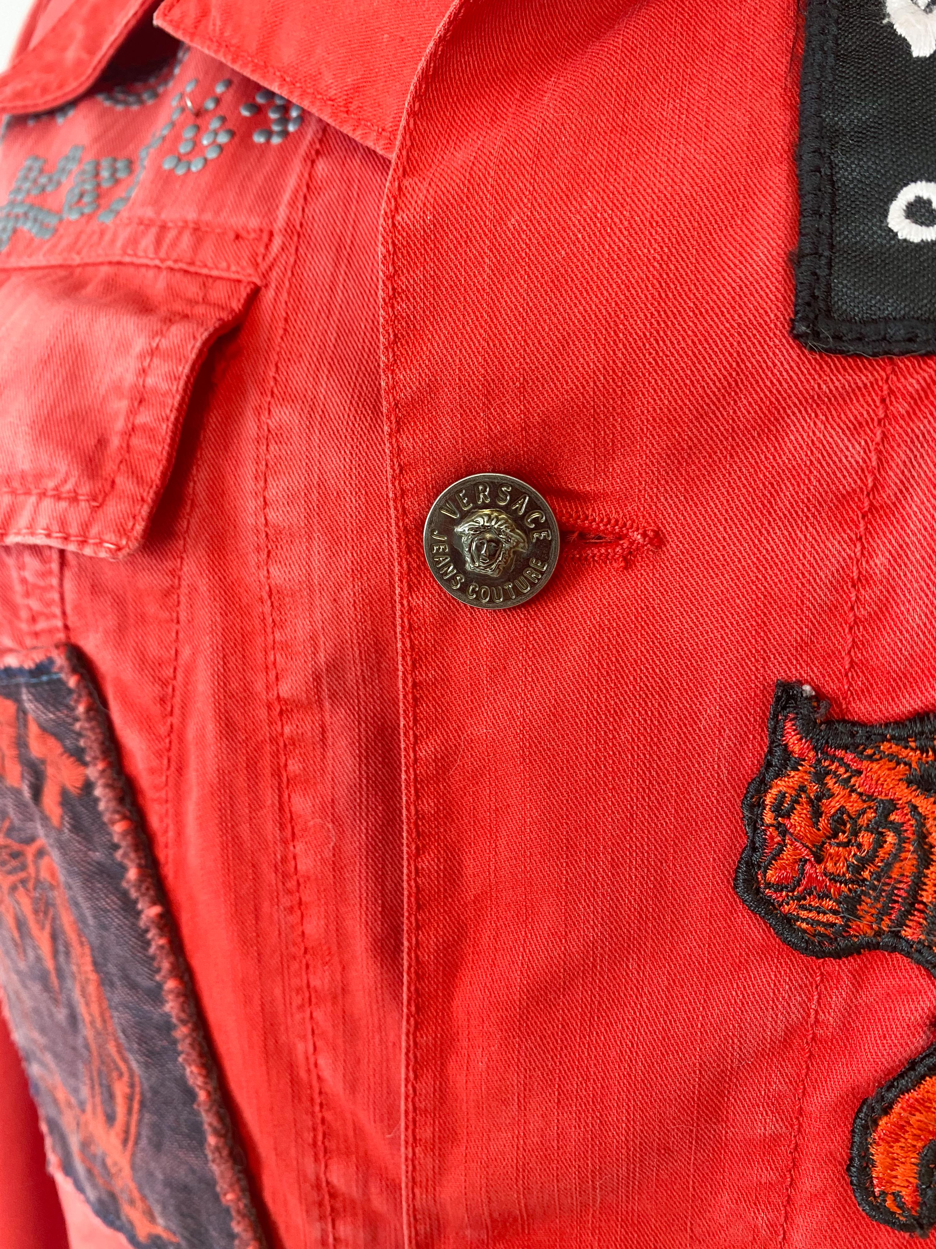 Versace Jeans Couture Red Delirium Jacket with Graffiti, Embroidery Size Men XL For Sale 7