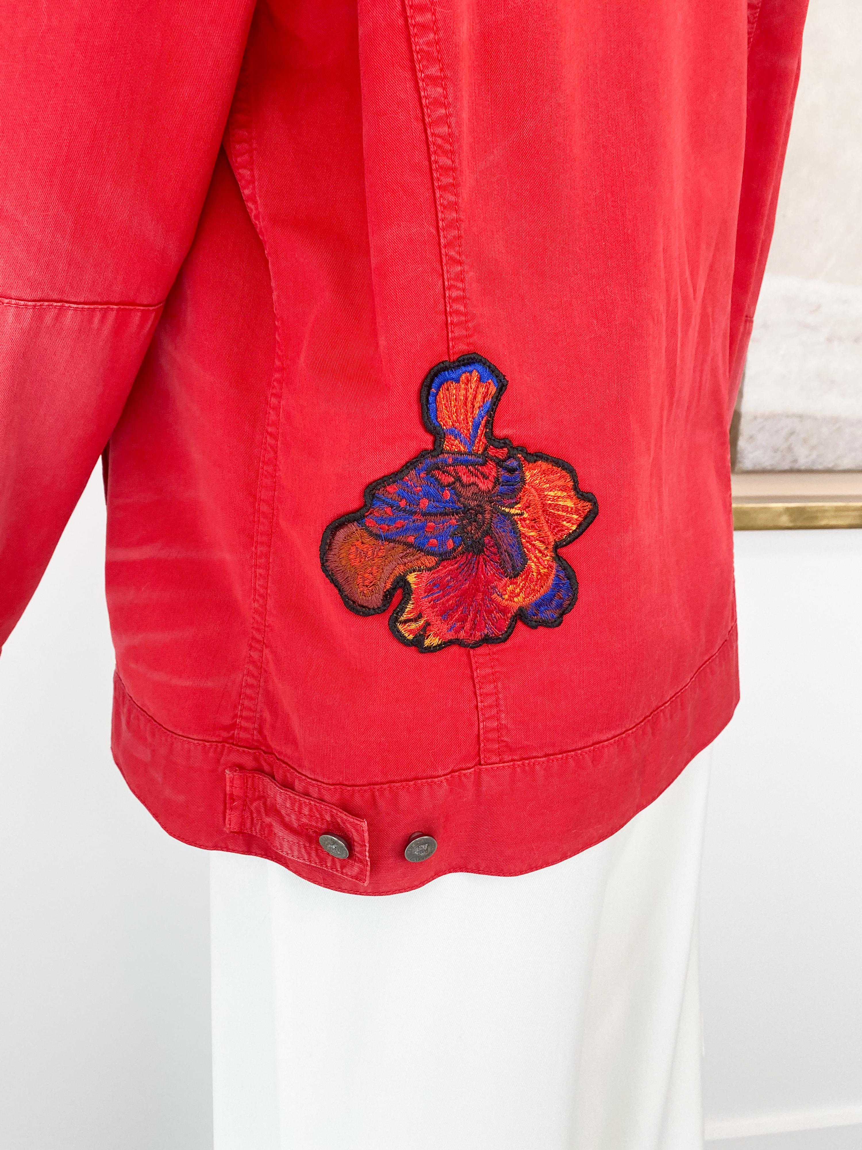 Versace Jeans Couture Red Delirium Jacket with Graffiti, Embroidery Size Men XL For Sale 9