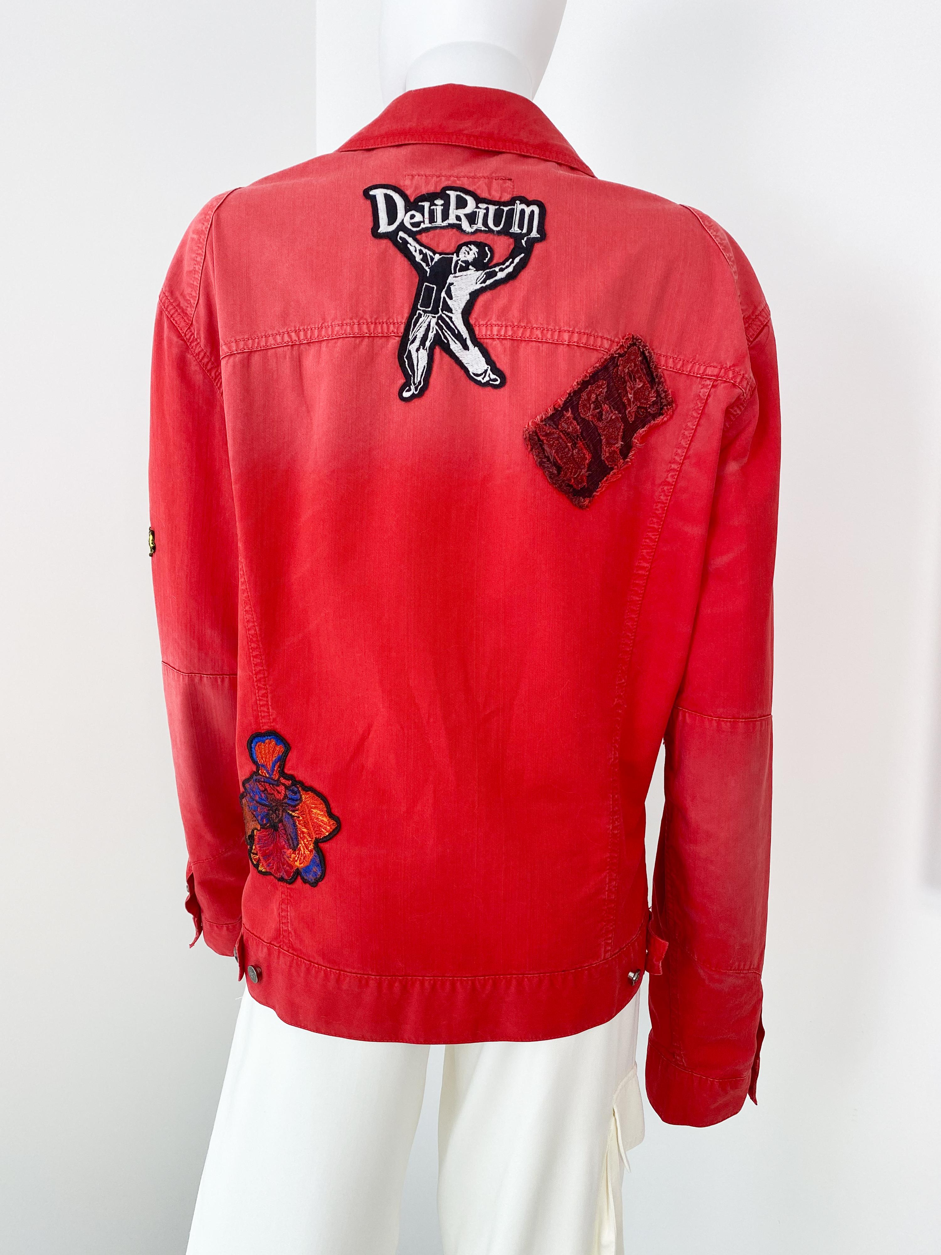 Versace Jeans Couture Red Delirium Jacket with Graffiti, Embroidery Size Men XL For Sale 10